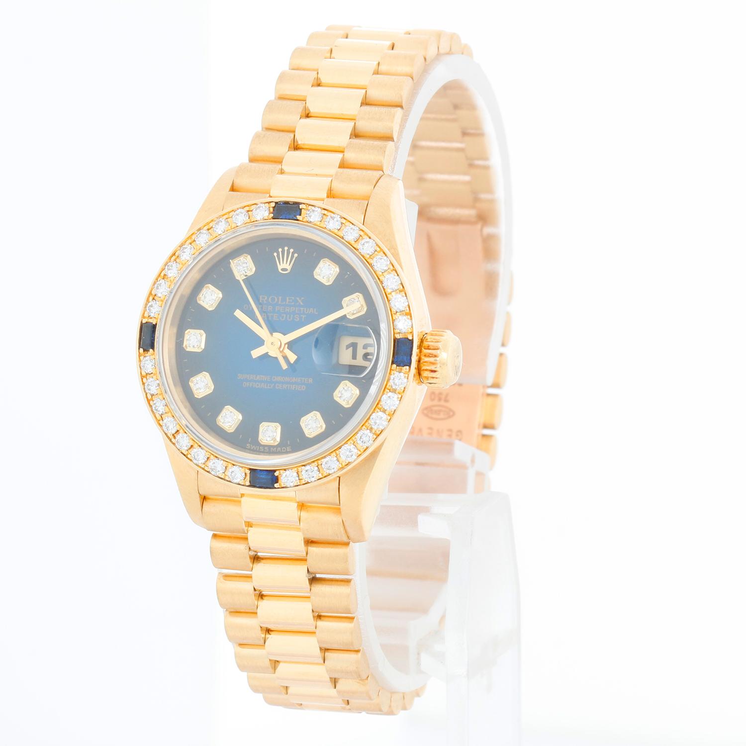 Very Rare Rolex Ladies President 18K Yellow Gold 69088 Watch In Excellent Condition In Dallas, TX