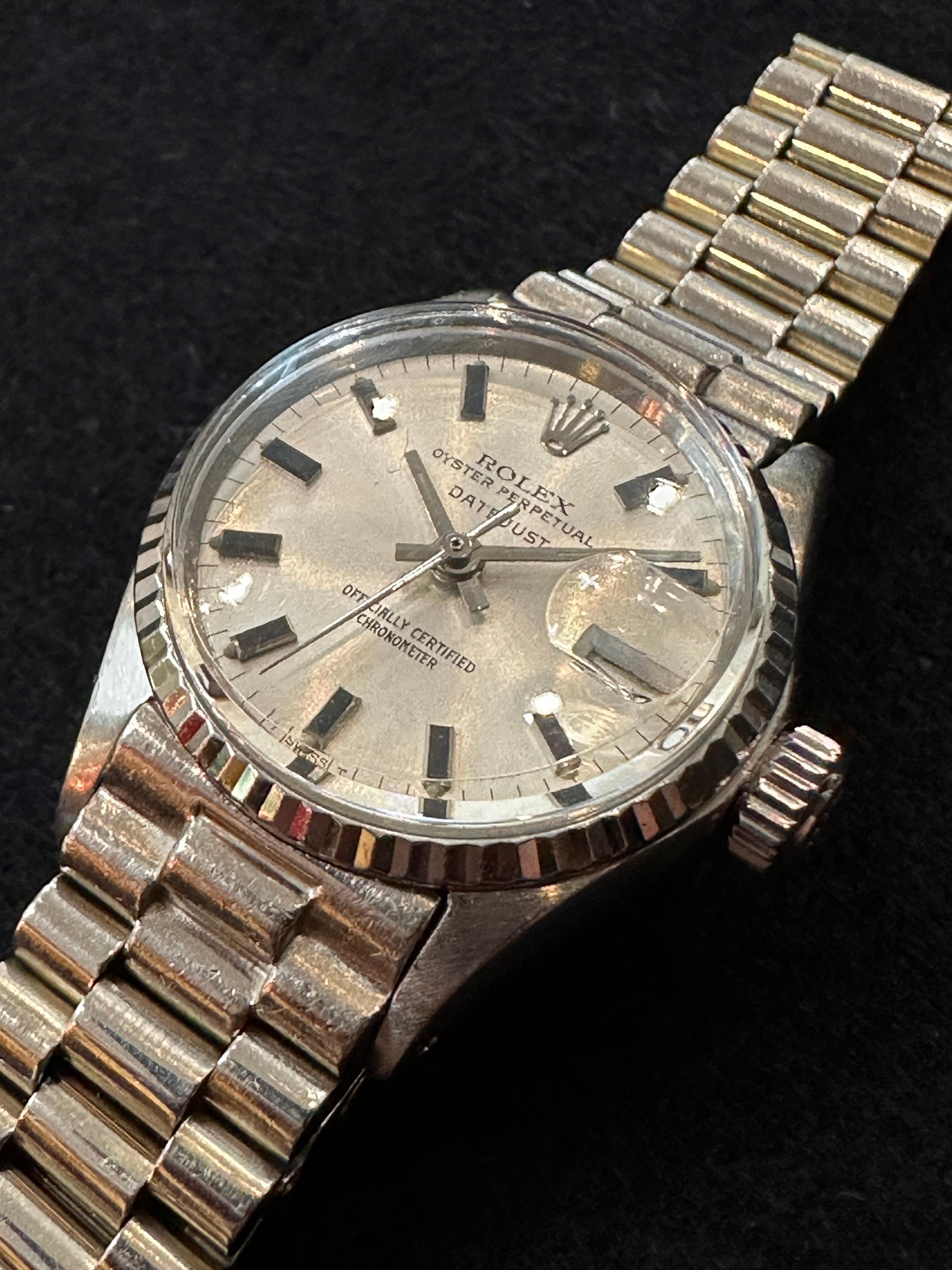Sehr seltene Rolex Lady Datejust Weißgold Vintage gewartet im Zustand „Hervorragend“ in Berlin, DE