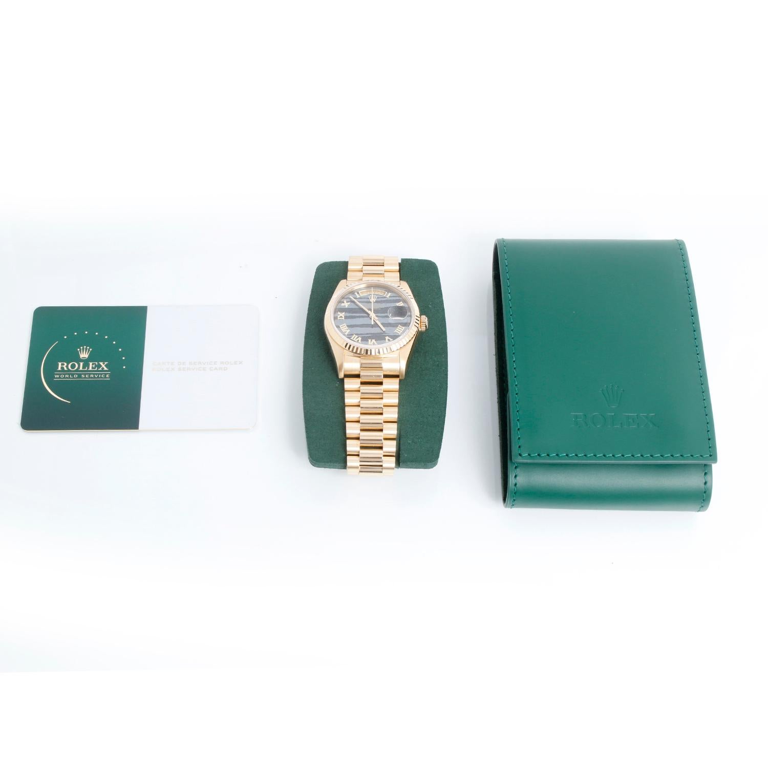 Rarísimo reloj Rolex President Day-Date de oro de 18 quilates para hombre 18238 en Excelente estado para la venta en Dallas, TX