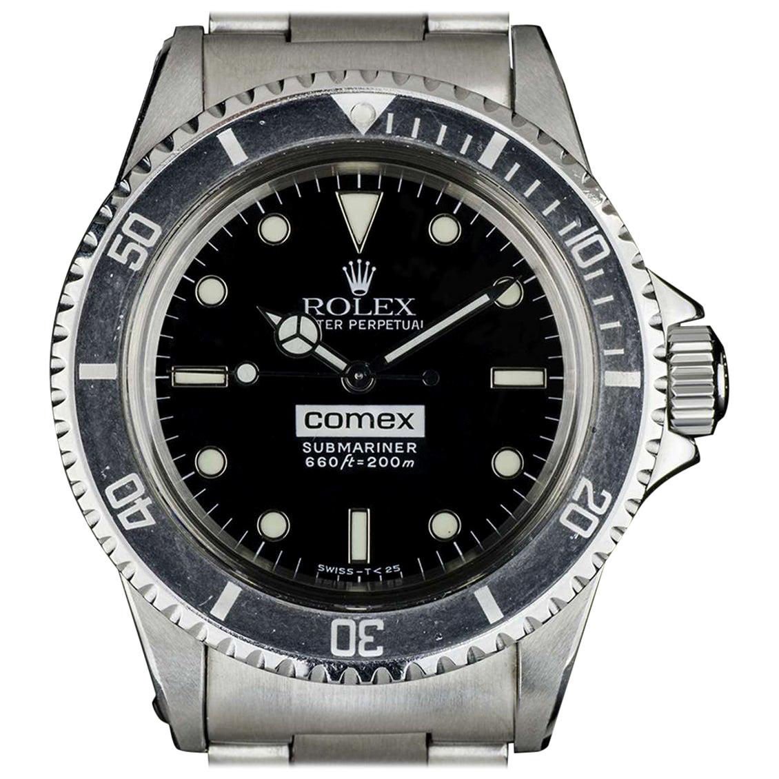 Très rare Rolex Comex Submariner en acier inoxydable cadran noir