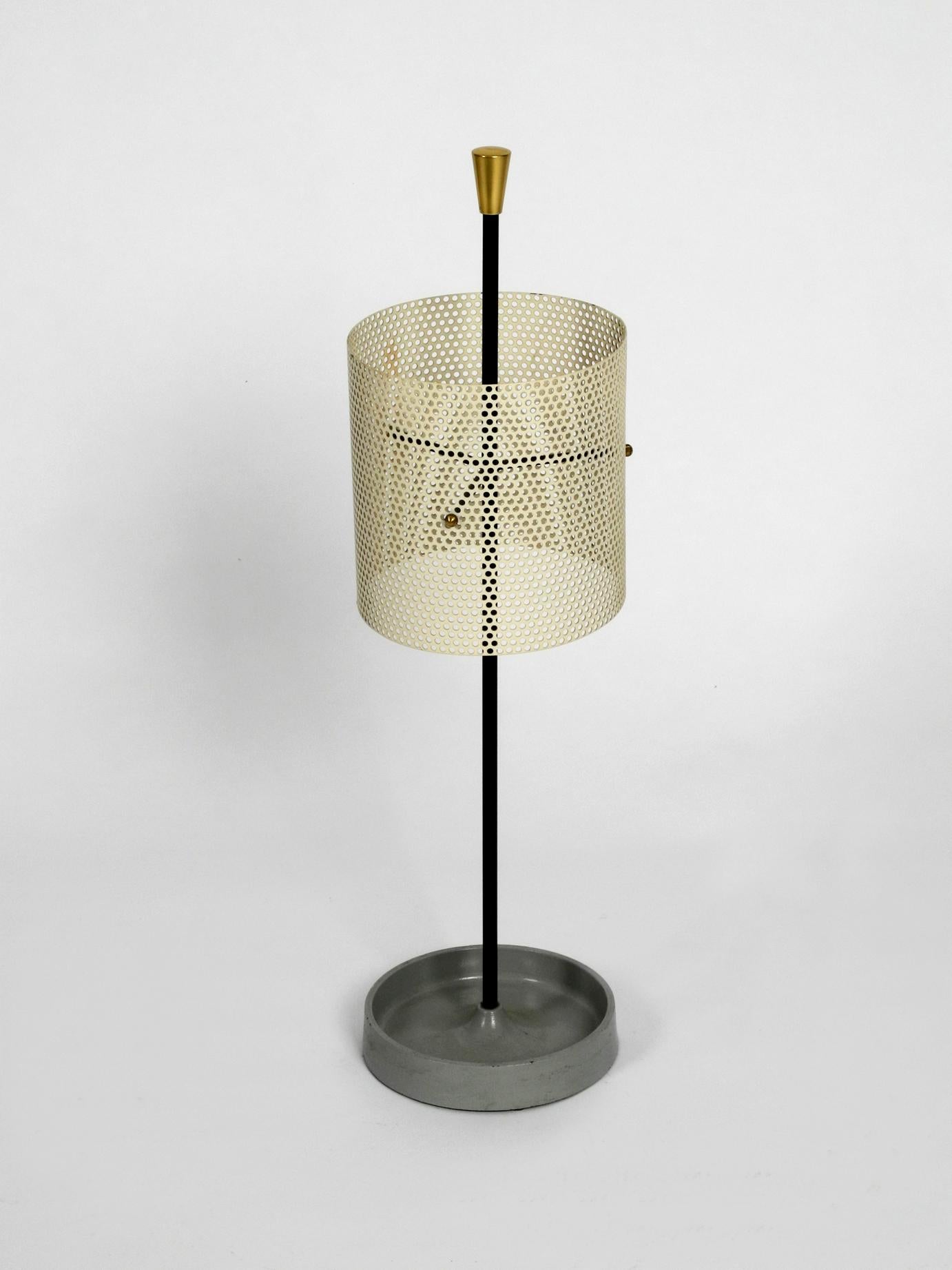 European Very Rare Round Mid-Century Modern Perforated Metal Umbrella Stand