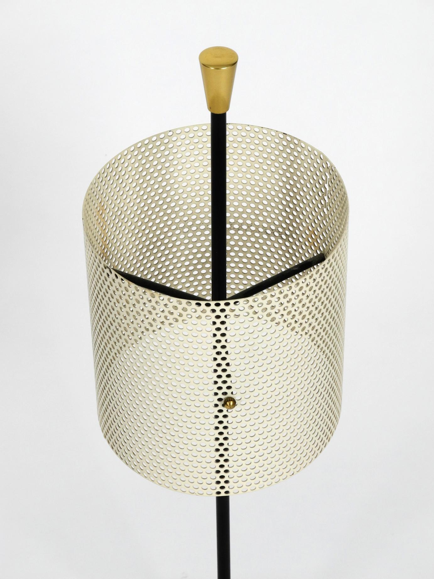 Very Rare Round Mid-Century Modern Perforated Metal Umbrella Stand 4