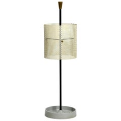 Very Rare Round Mid-Century Modern Perforated Metal Umbrella Stand