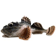 Very Rare Royal Copenhagen Art Nouveau Fish Sculpin # 371