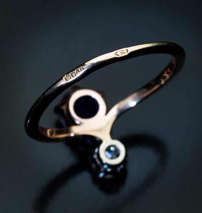Very Rare Russian Alexandrite and Diamond Engagement Ring In Excellent Condition In Chicago, IL