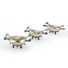 Very Rare Russian Caviar Servers in Mother-of-Pearl and Silver