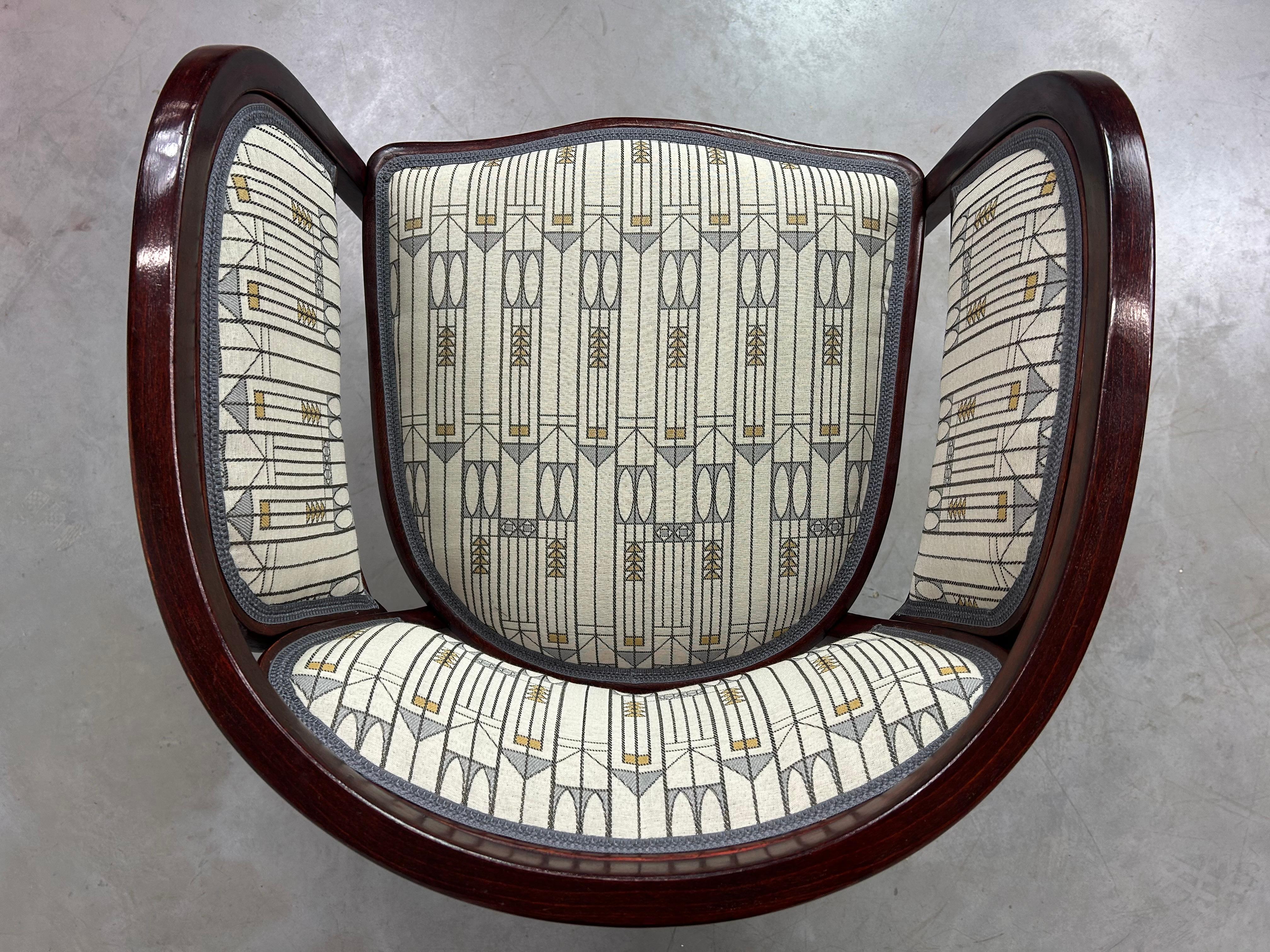 Rarísima silla de oficina secesión nº 716 de Gustav Siegel para J&J Kohn Jugendstil en venta