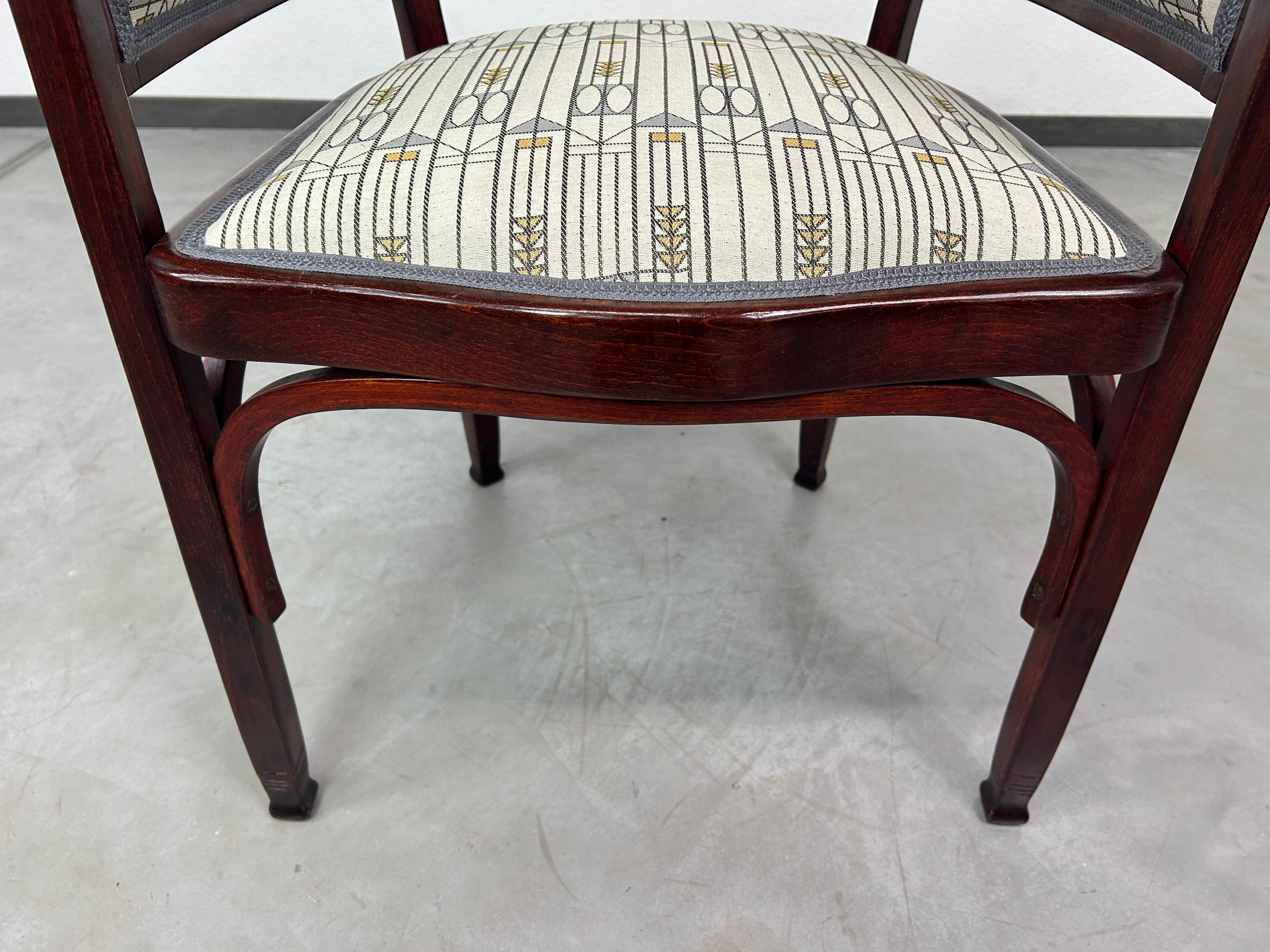 Rarísima silla de oficina secesión nº 716 de Gustav Siegel para J&J Kohn Austríaco en venta