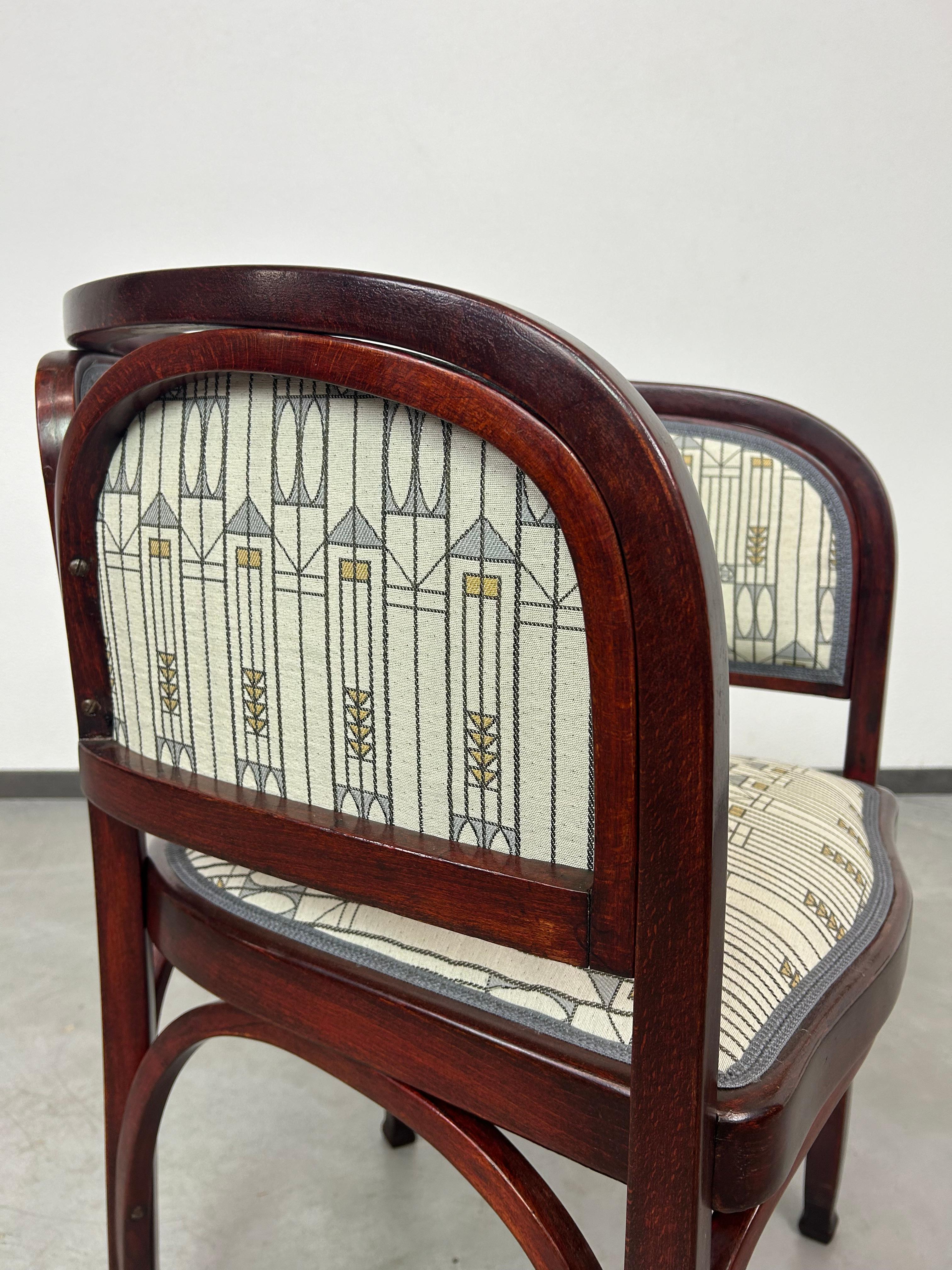 Rarísima silla de oficina secesión nº 716 de Gustav Siegel para J&J Kohn Haya en venta