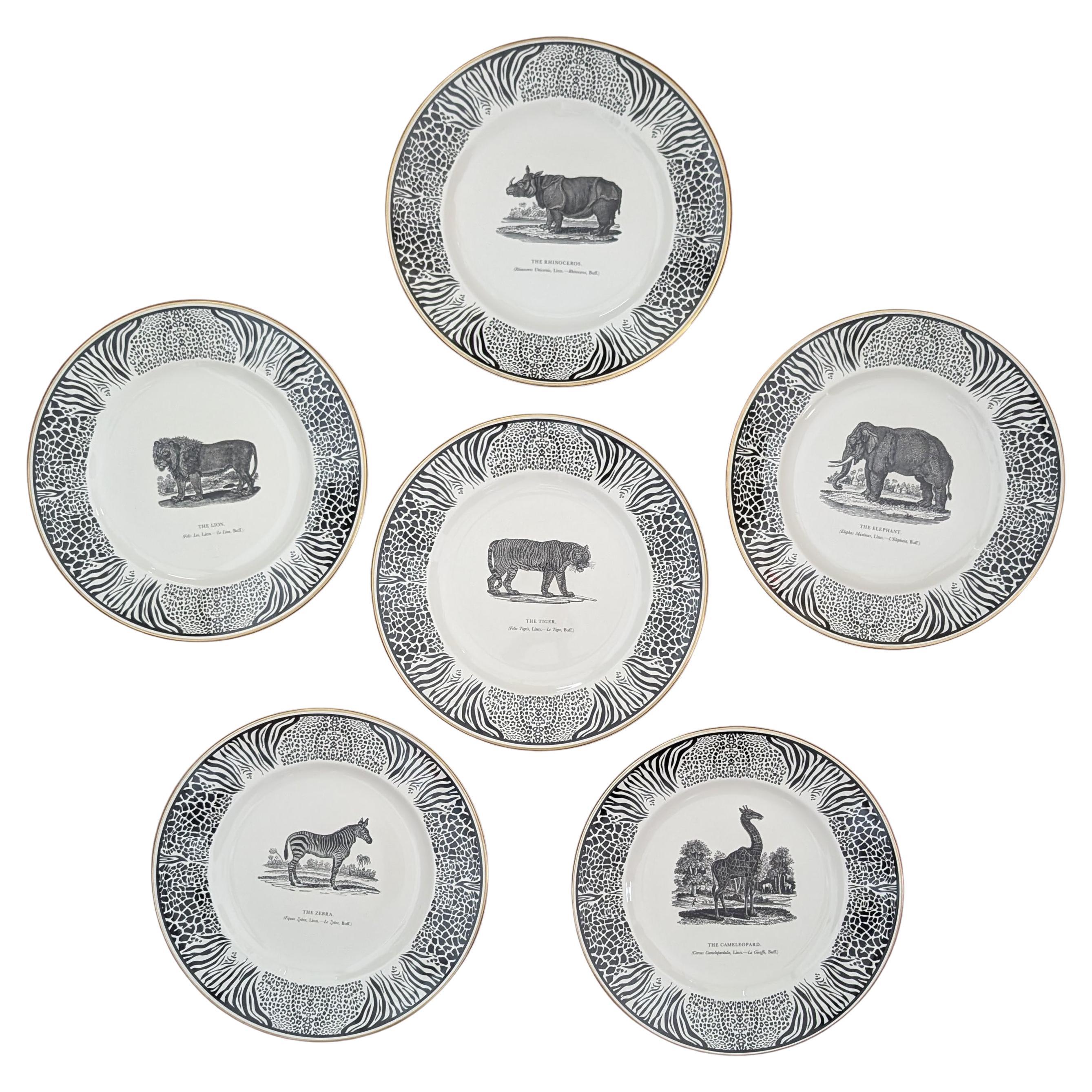VERY RARE Set of 6 Prinknash Bewick’s Beastes Plates