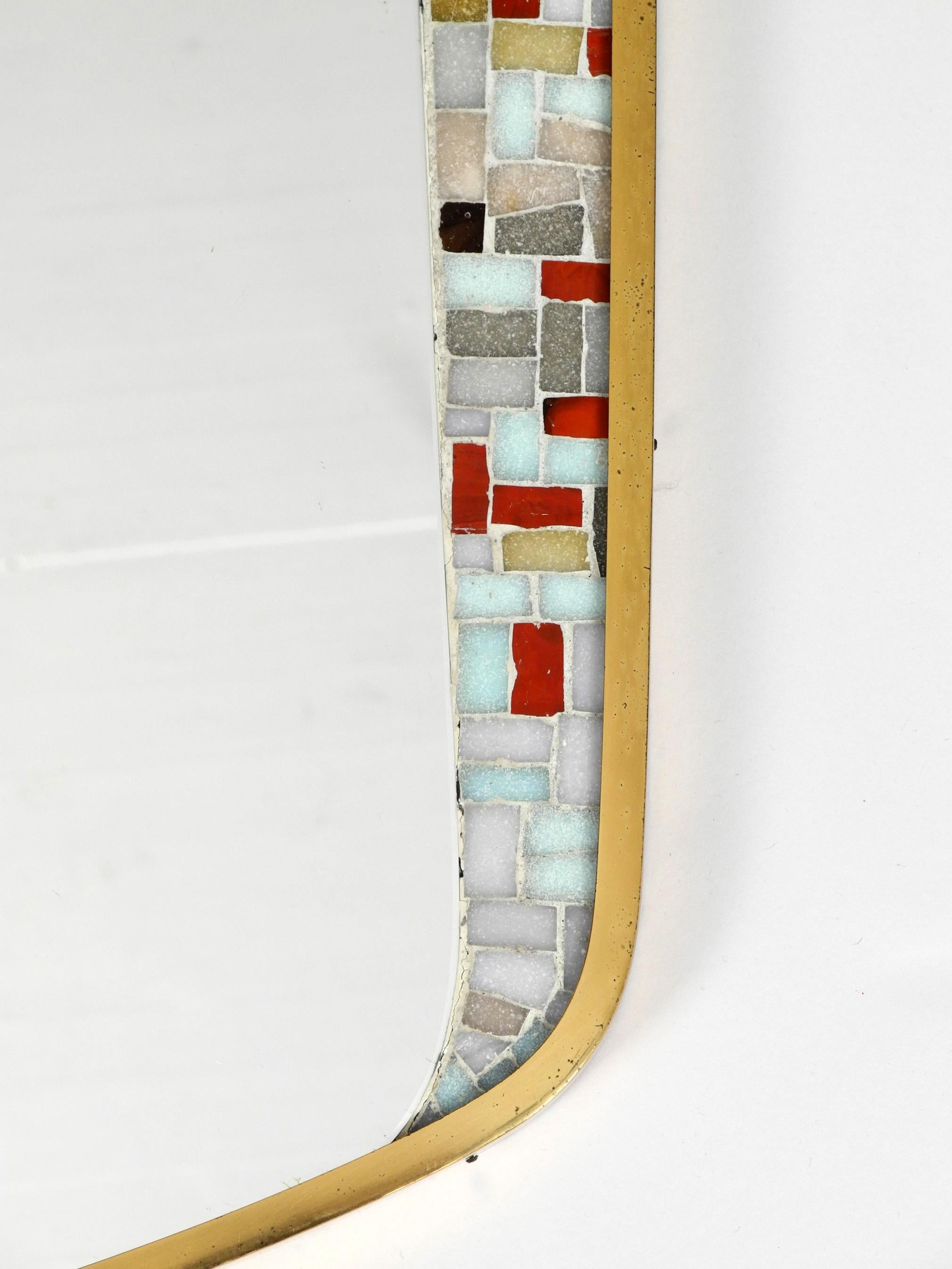Mid-20th Century Very Rare Set of a Beautiful Colorful Mosaic Wall Mirror and with it's Matching