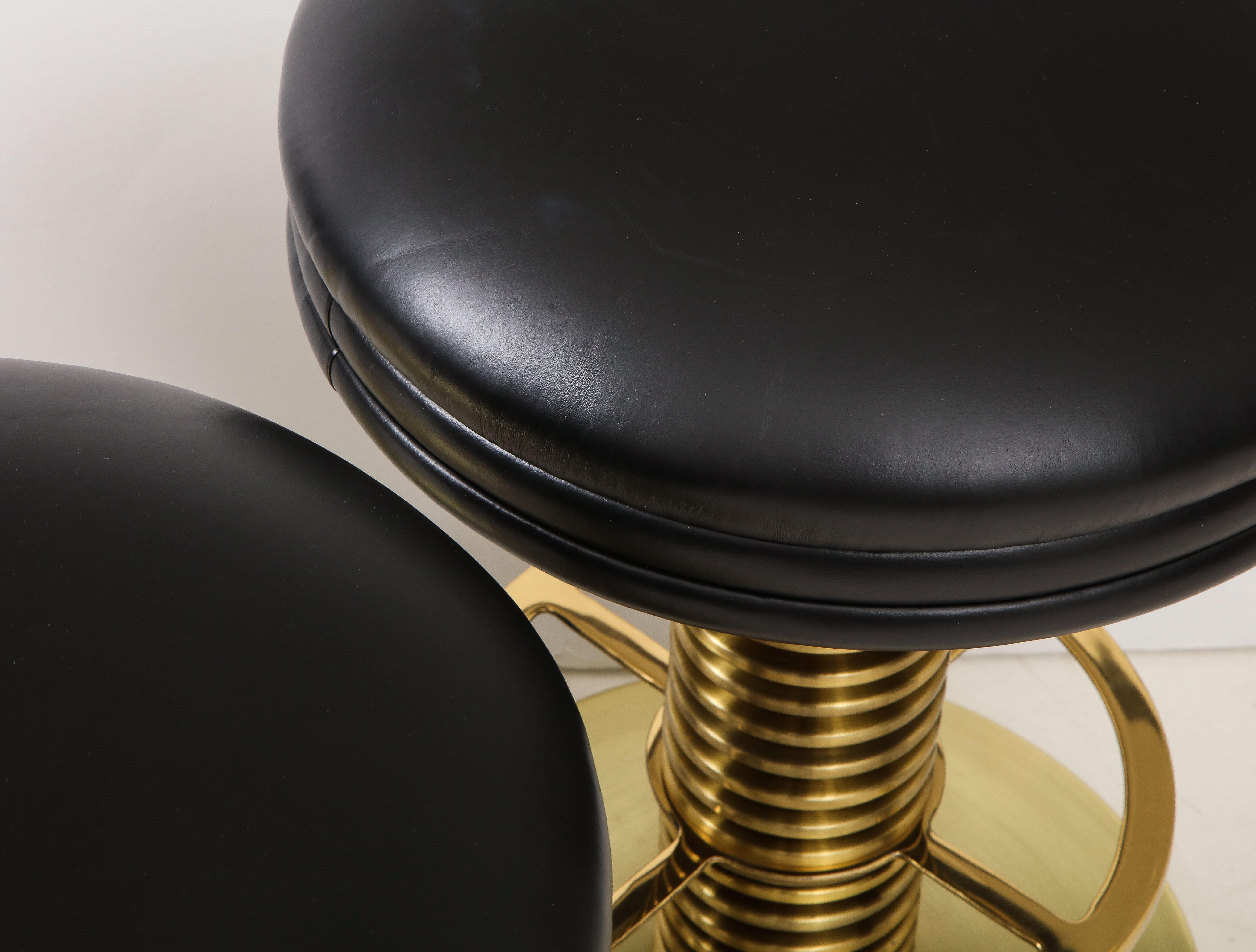 Very Rare set of Brass Deigns For Leisure Stools In Excellent Condition In New York, NY