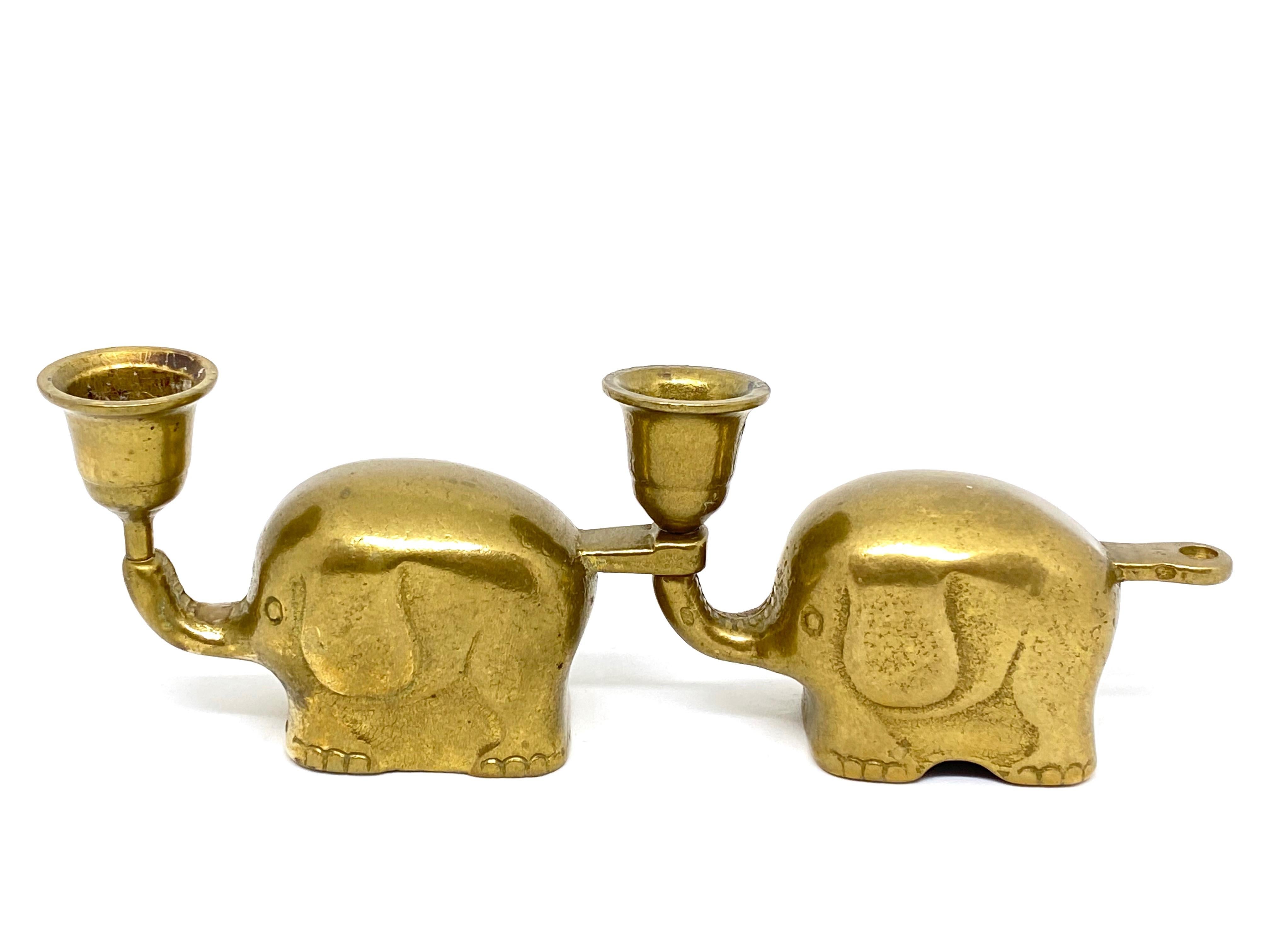 gold elephant candle holder