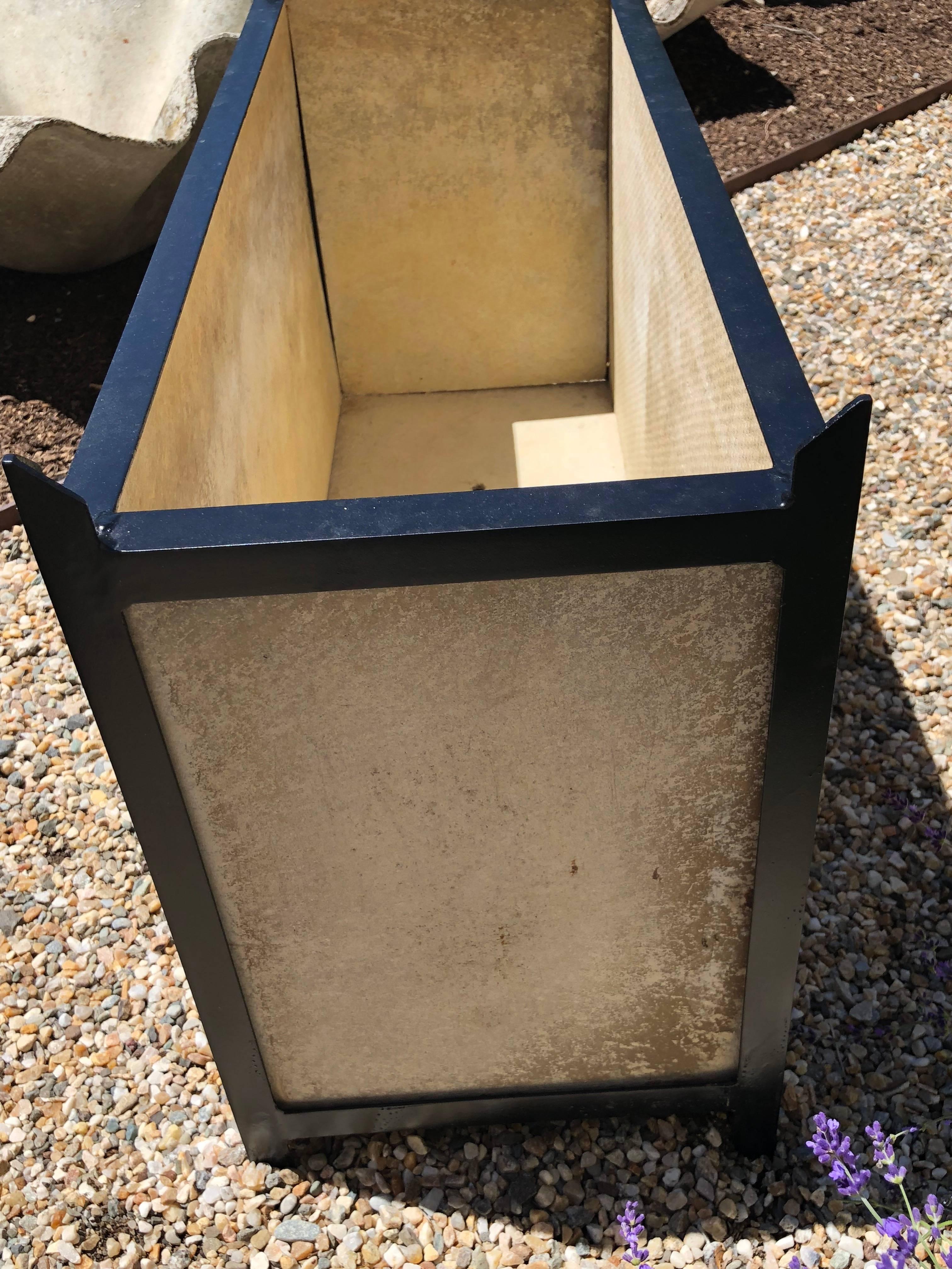 Very Rare Set of Four Rectangular Steel Framed Planters by Willy Guhl 3