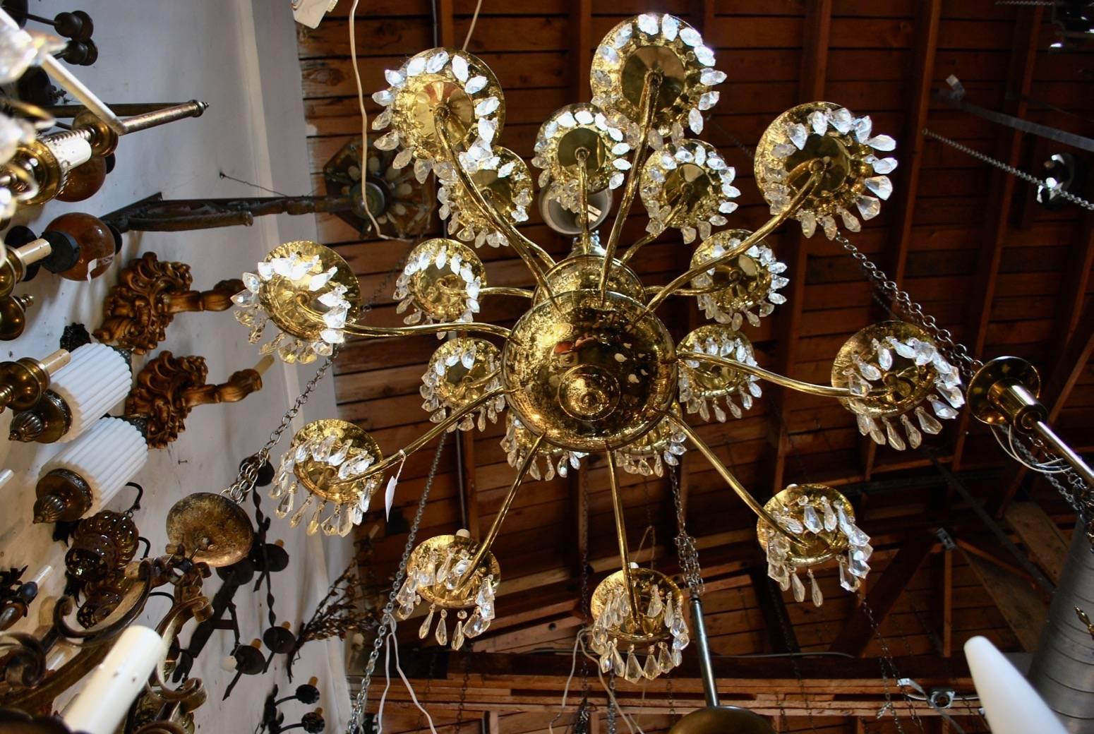 Mid-20th Century Rare Set of Nine Large Crystal Chandelier by Chapman price for one( 5 are sold For Sale