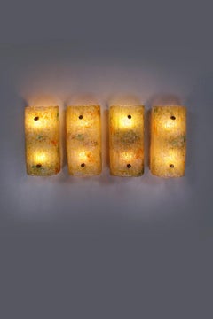 Very Rare set of Philips wall lamps with Murano glass shade, 1950s