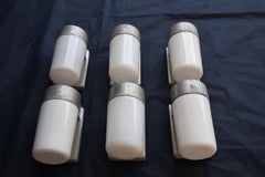 very rare set of six 1950's outdoor/indoor sconces design by prescolite CA