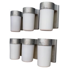 rarísimo juego de seis apliques de exterior/interior de los años 50 diseño de prescolite CA