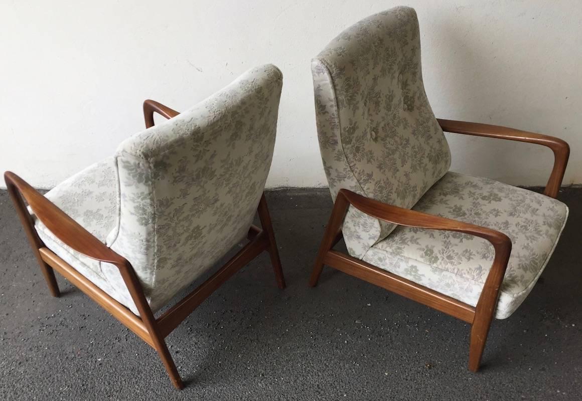 Very Rare Set of Two Lounge Chairs by Gio Ponti for Cassina 2