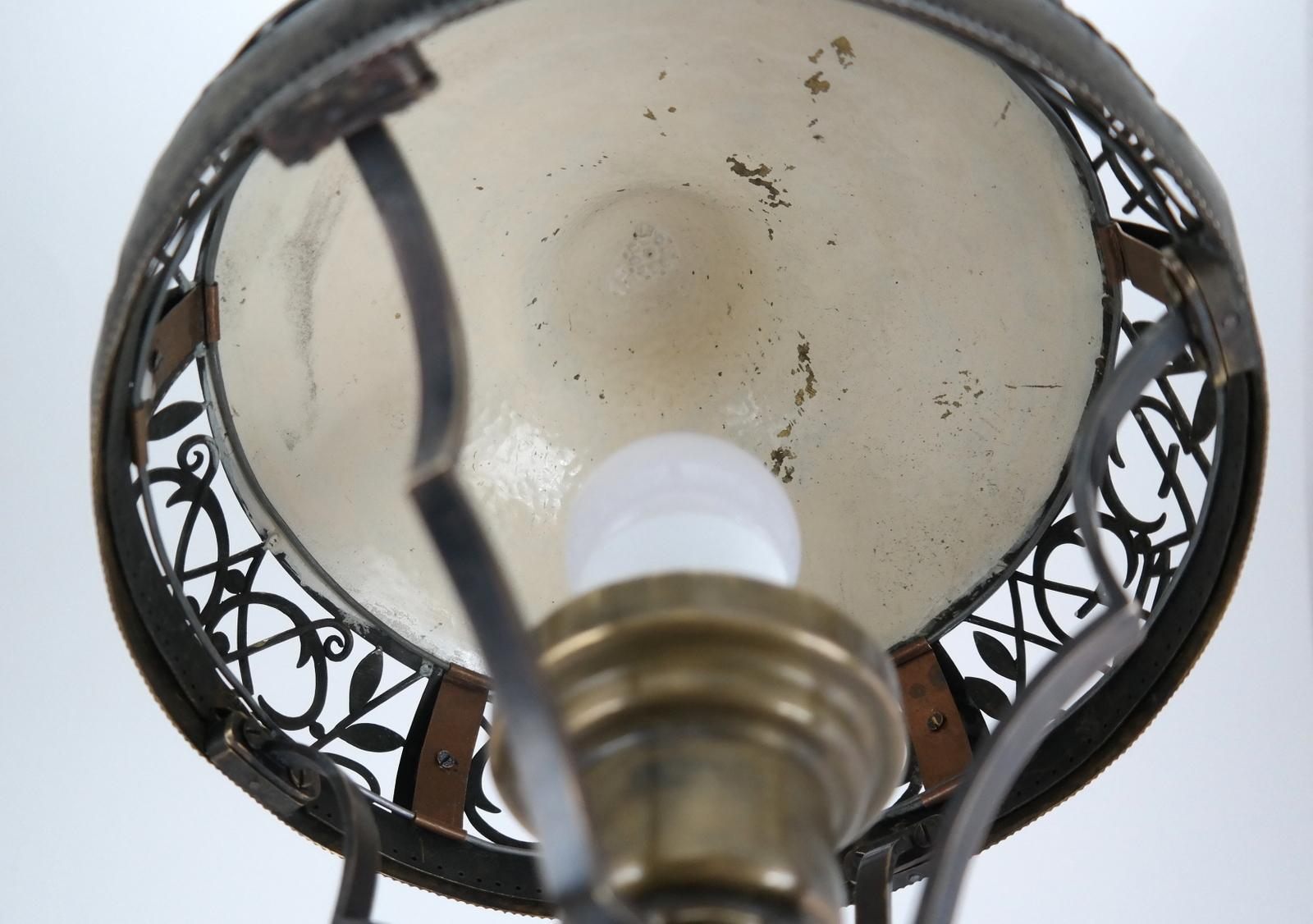 Very Rare Signed Art Deco Brass Table Lamp, 1930 4