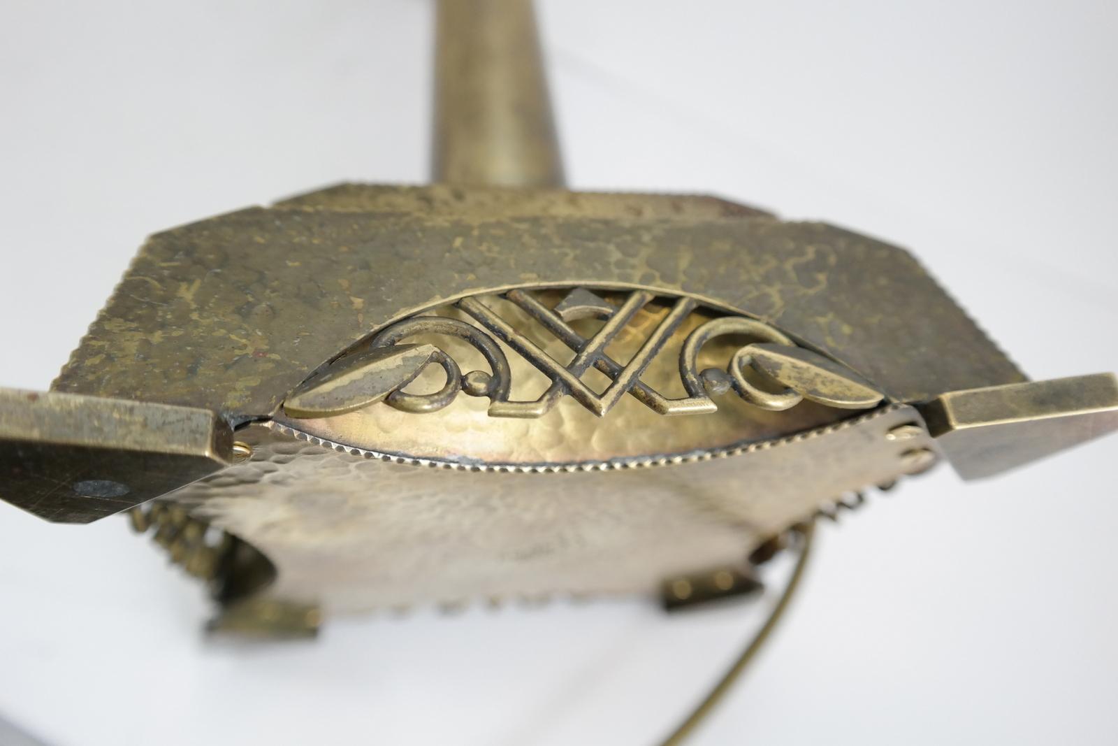Very Rare Signed Art Deco Brass Table Lamp, 1930 6