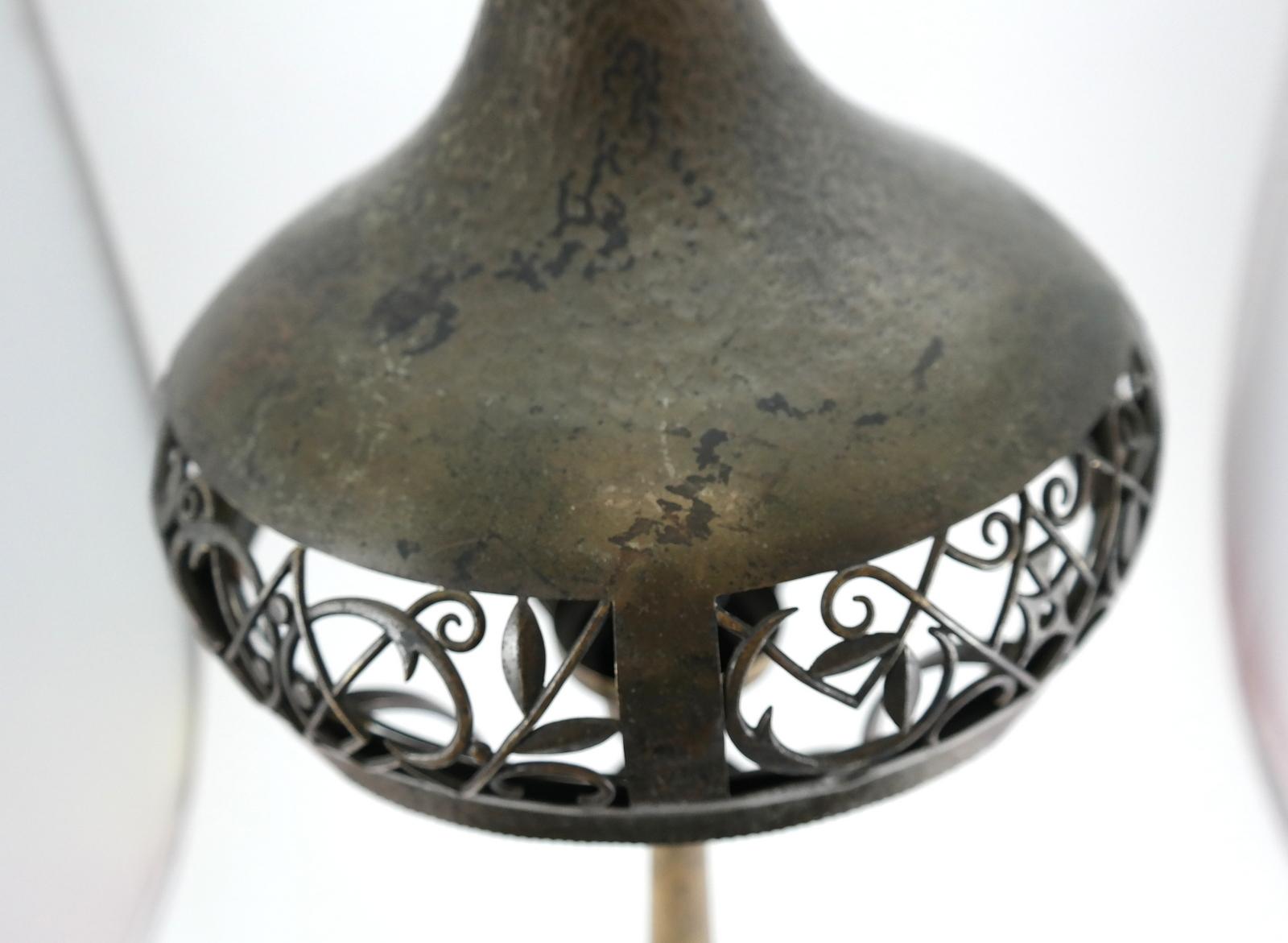 Very Rare Signed Art Deco Brass Table Lamp, 1930 1