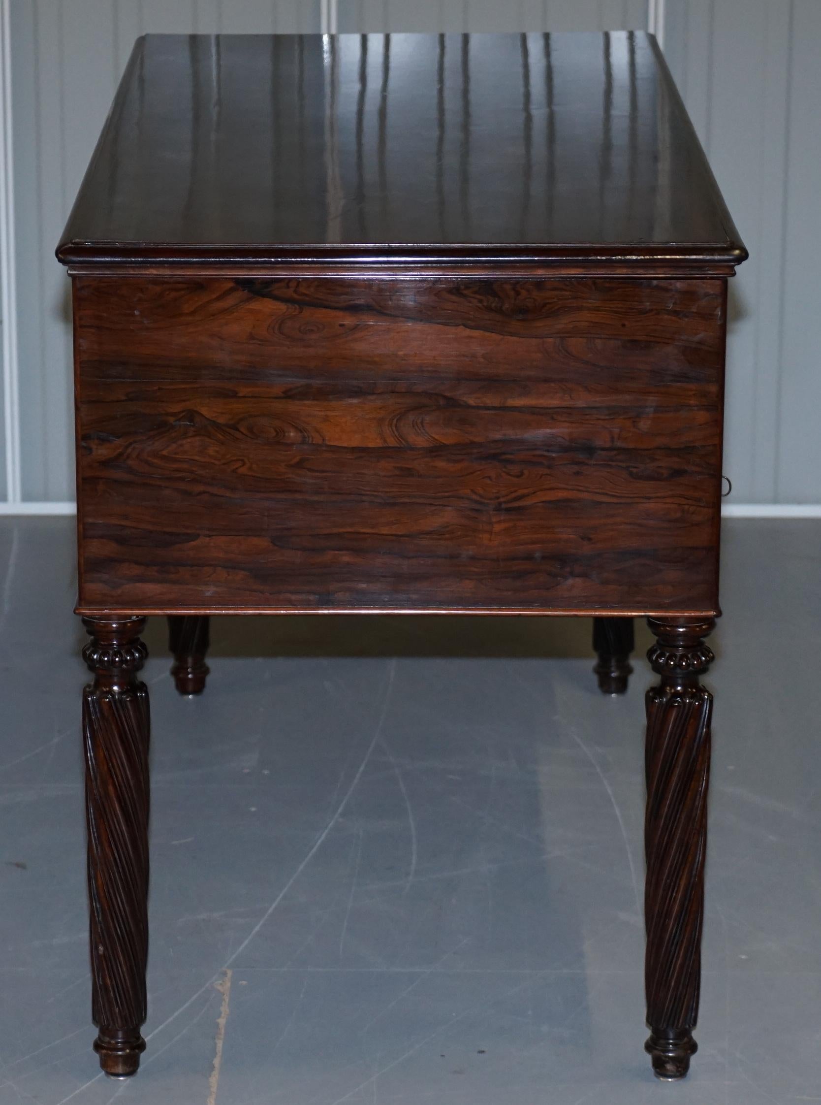 Very Rare Solid Rarewood French Louis Phillipe 19th Century Campaign Desk Bureau 6