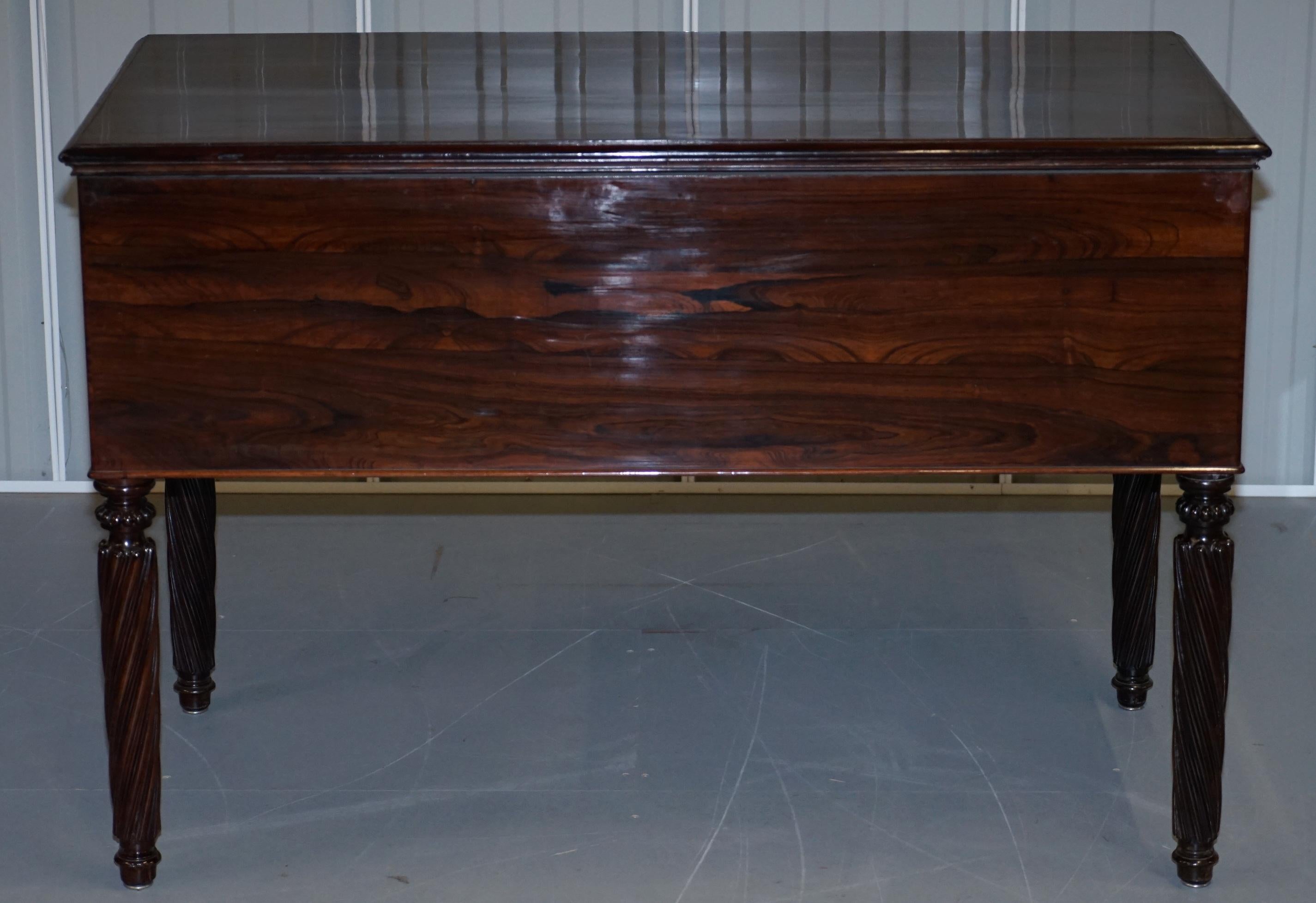 Very Rare Solid Rarewood French Louis Phillipe 19th Century Campaign Desk Bureau 6