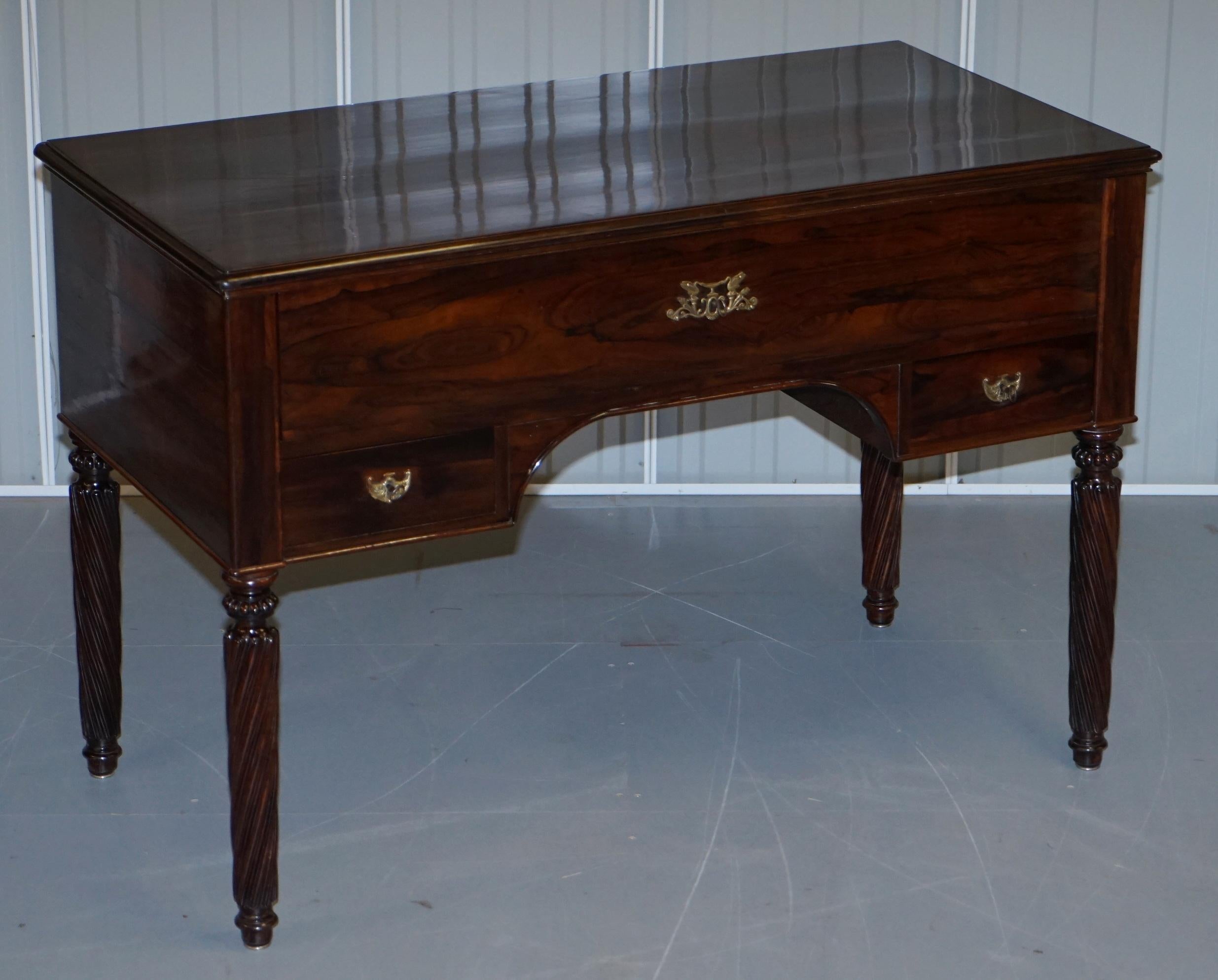 We are delighted to offer for sale this stunning and very rare original French Louise Philippe solid rare wood Campaign desk bureau with vintage certificate

This desk is very special and really exceptionally rare. I’ll talk you through the