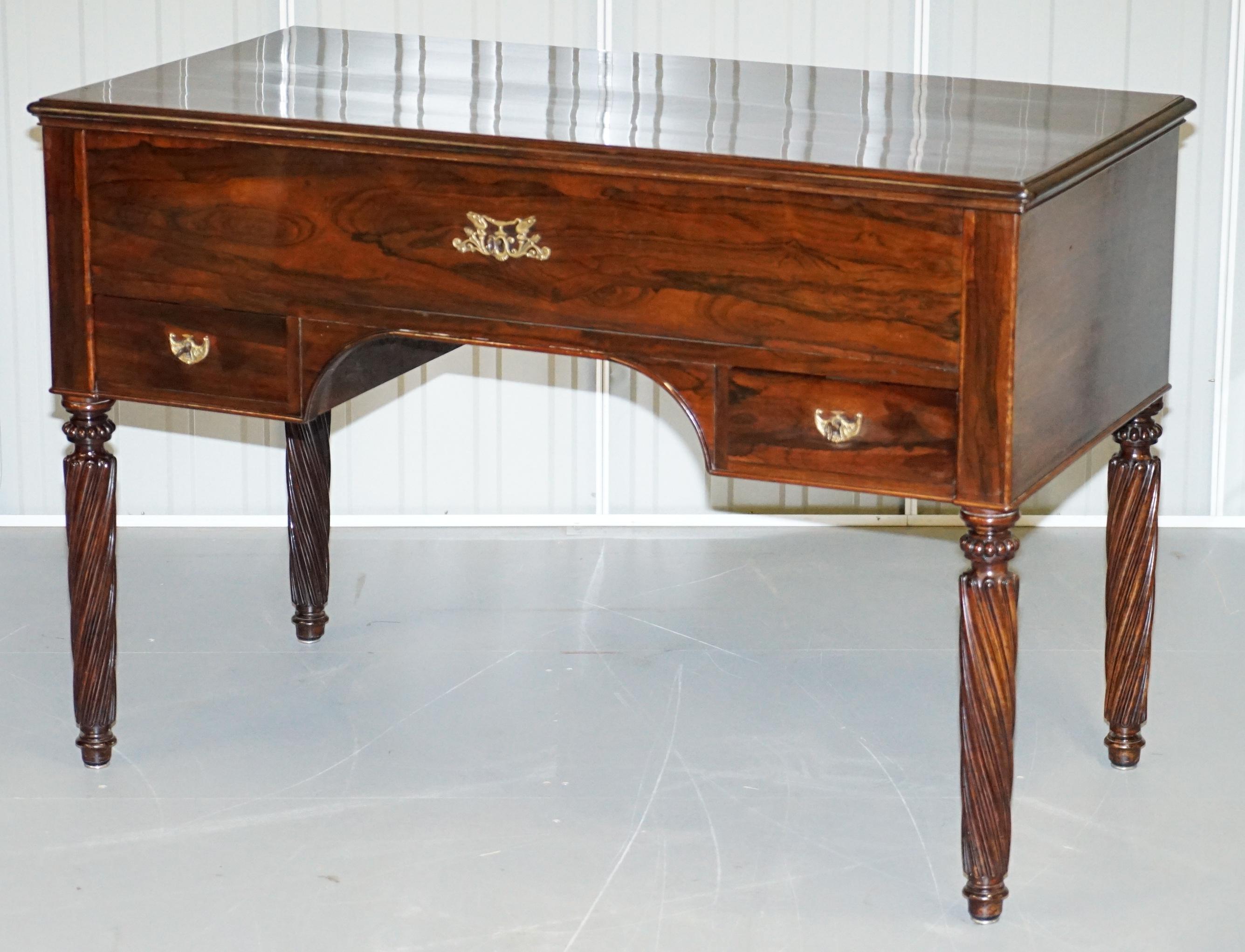 Hand-Crafted Very Rare Solid Rarewood French Louis Phillipe 19th Century Campaign Desk Bureau