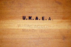 Very Rare Stamped Waring & Gillow 1960 U.K.A.E.A UK Atomic Energy Authority Desk
