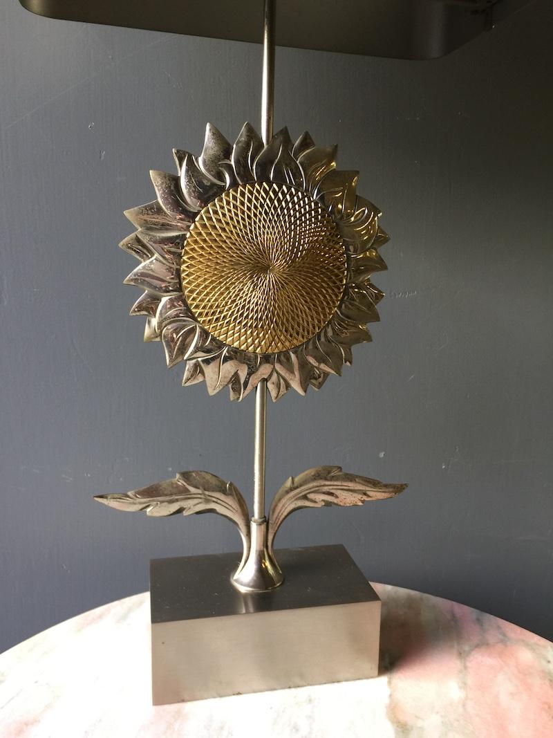 Very Rare Sunflower Table Lamp by Maison Charles 2