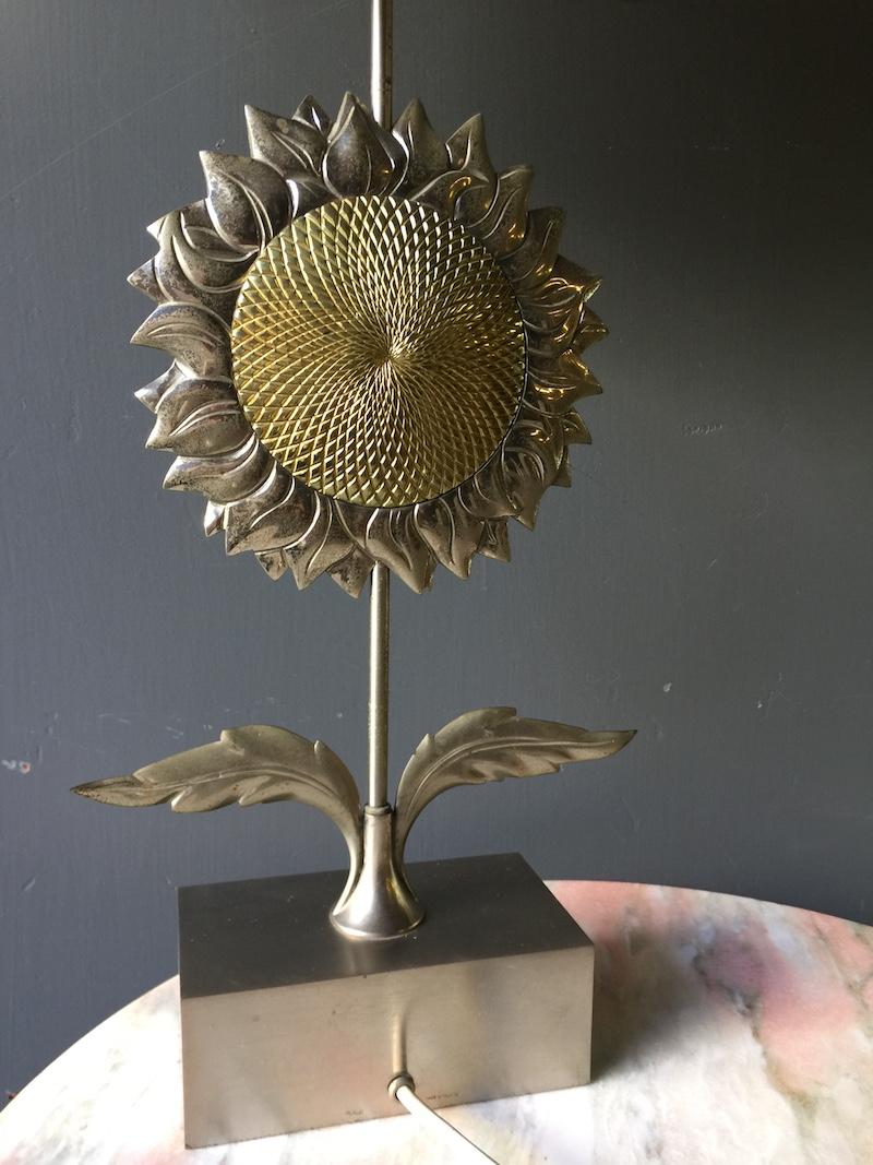 Hollywood Regency Very Rare Sunflower Table Lamp by Maison Charles