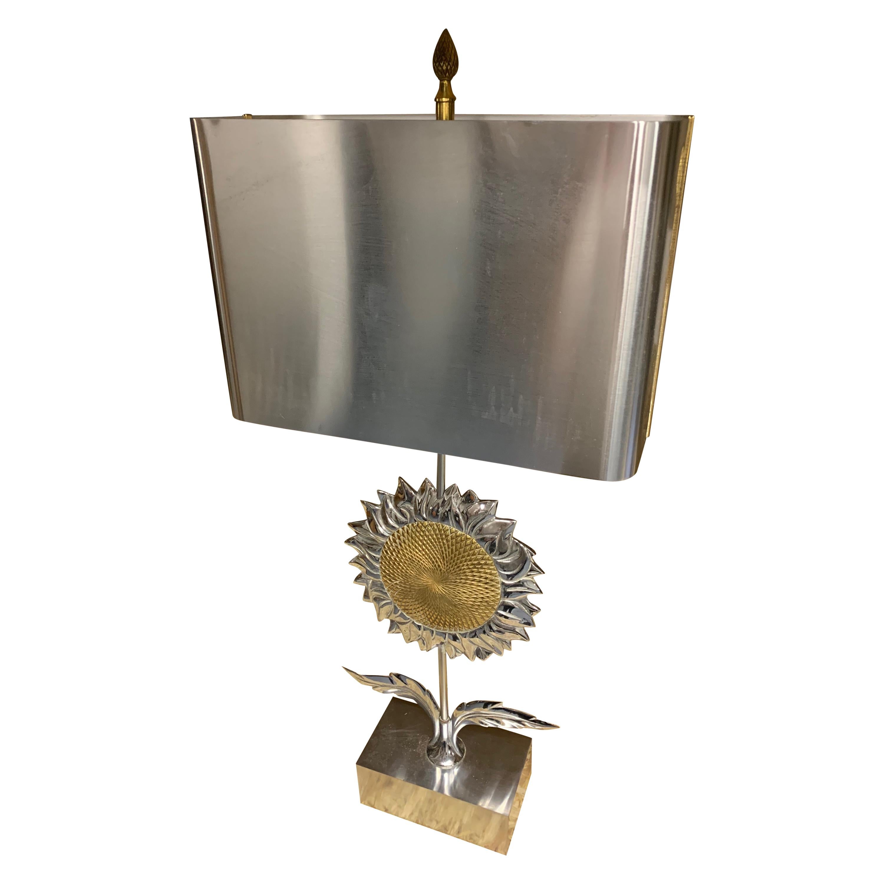 Very Rare Sunflower Table Lamp by Maison Charles