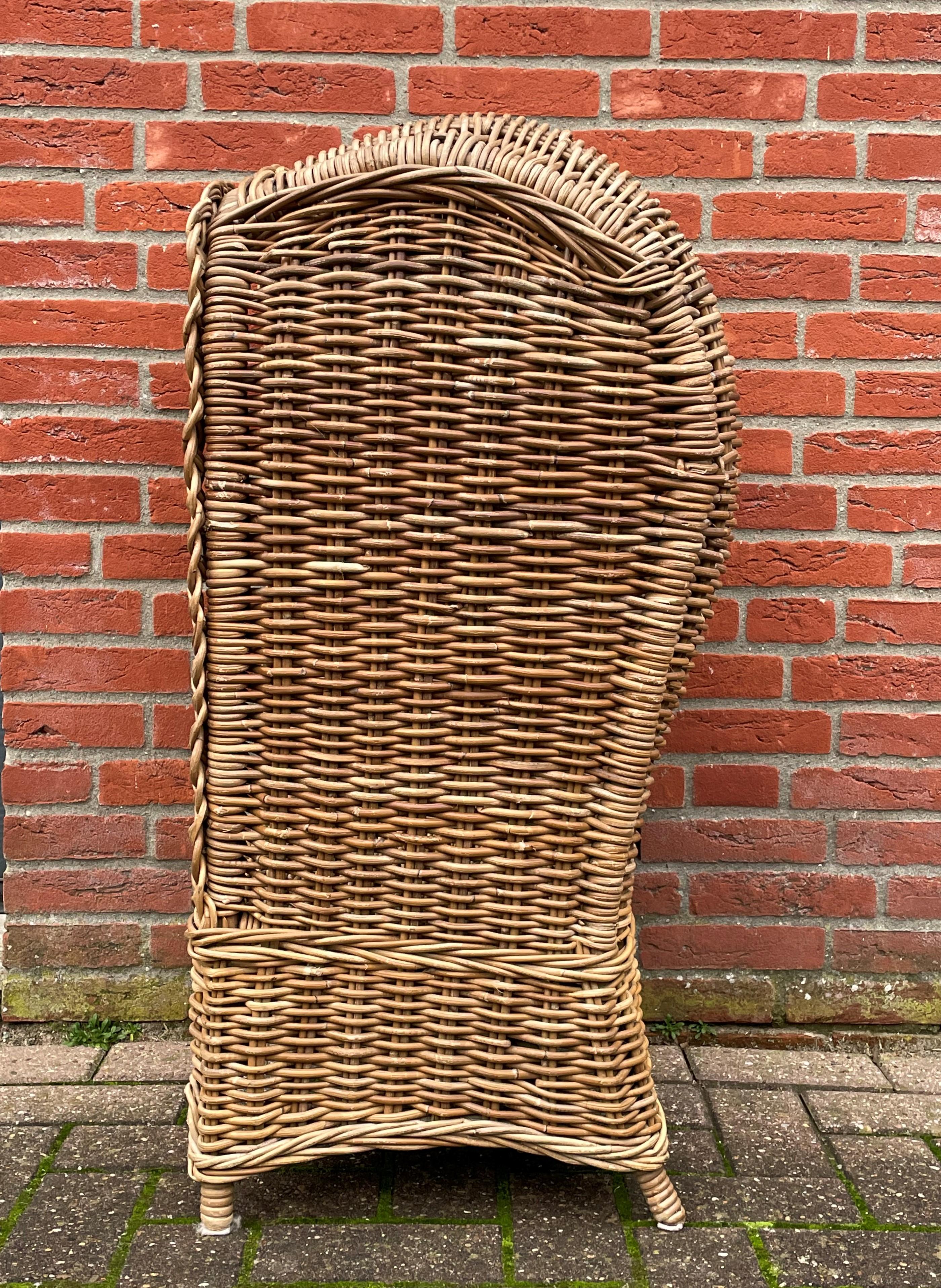 Bamboo Very Rare & Super Decorative Antique-Like Hand Woven Rattan Beach Chair for Kids For Sale