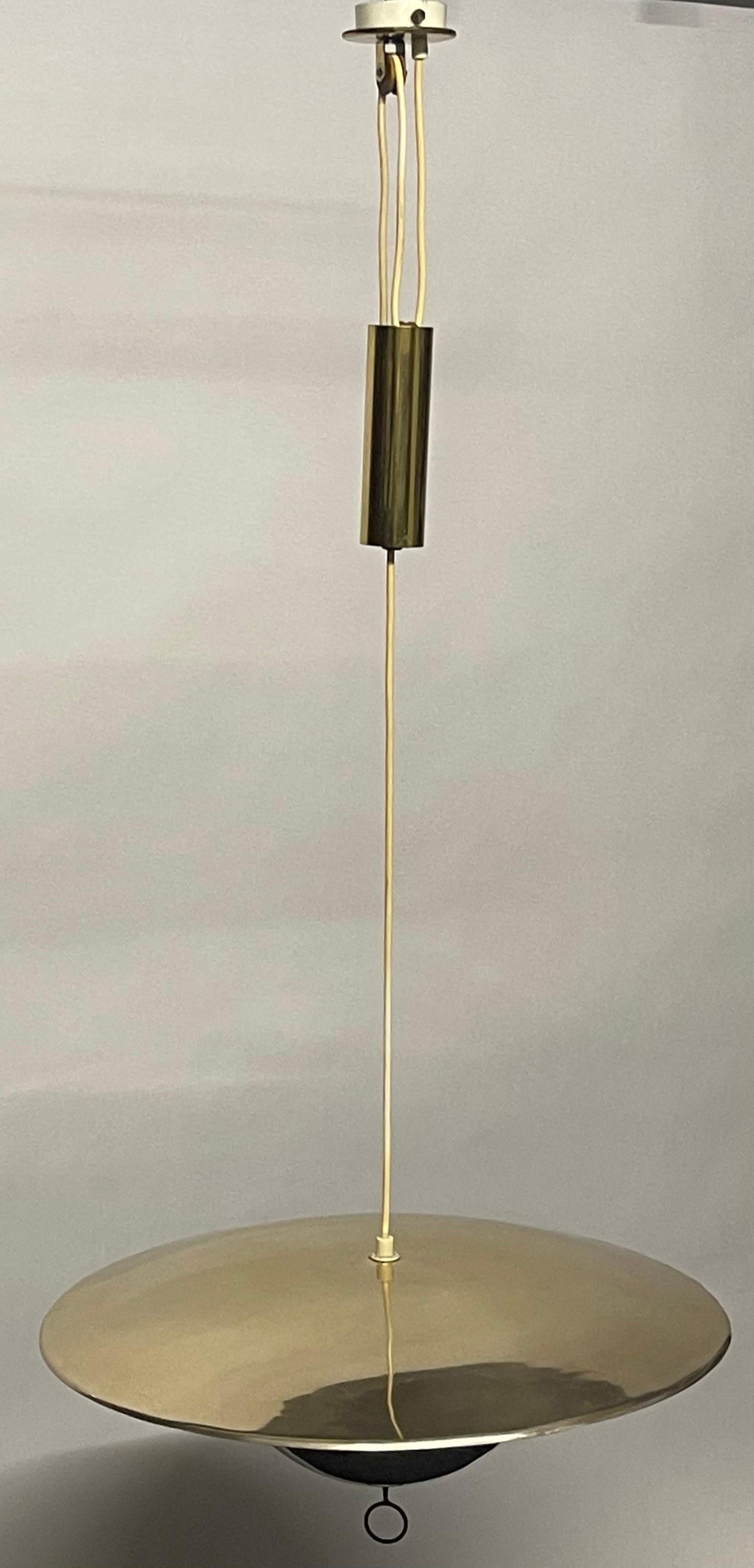 Brass Very Rare Suspension Lamp by Gino Sarfatti for Arteluce, Italy, circa 1950s For Sale