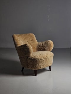 Rarissima sedia da salotto moderna svedese di Gustav Axel Berg, Svezia, anni '40