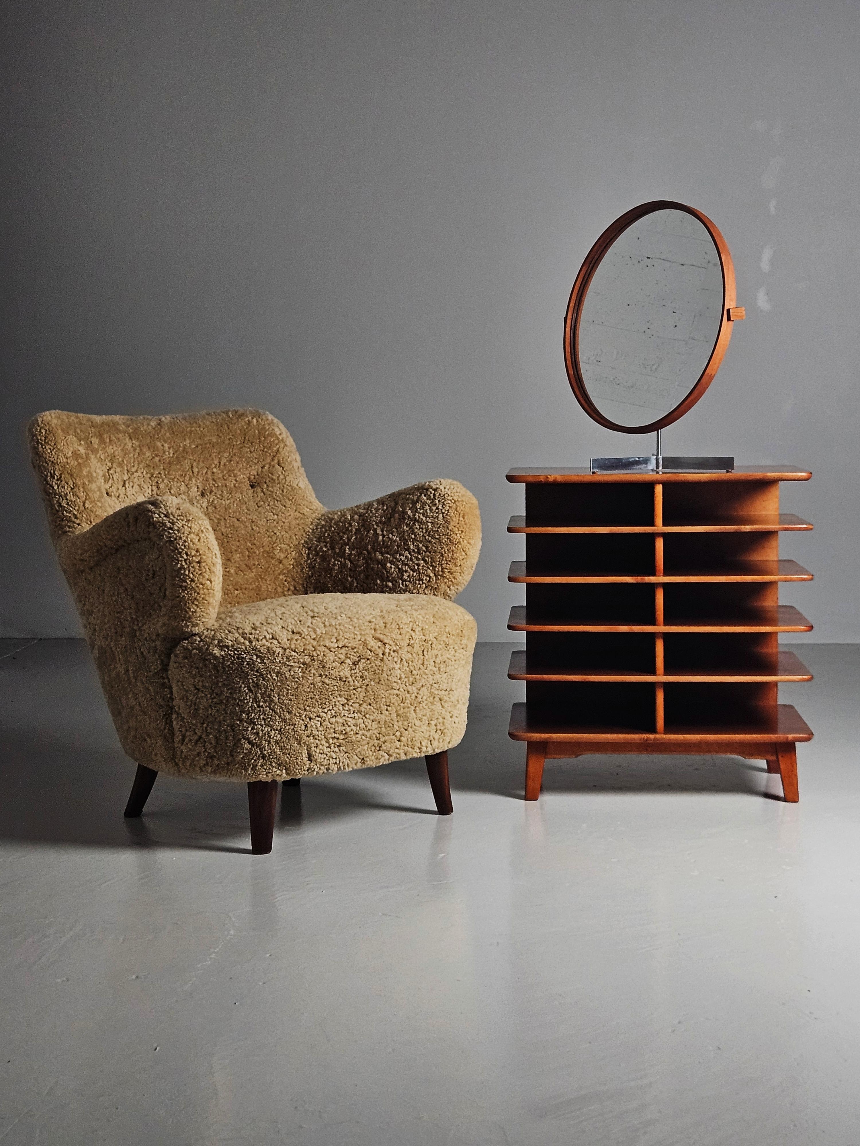 Very rare Swedish Modern lounge chair by Gustav Axel Berg, Sweden, 1940s 2