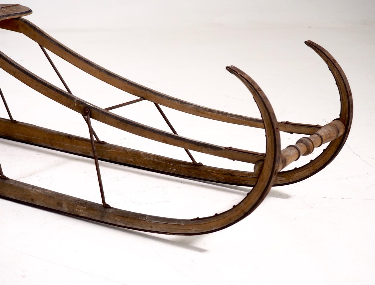 Wood Very Rare Swedish Sled, Early 19th Century For Sale