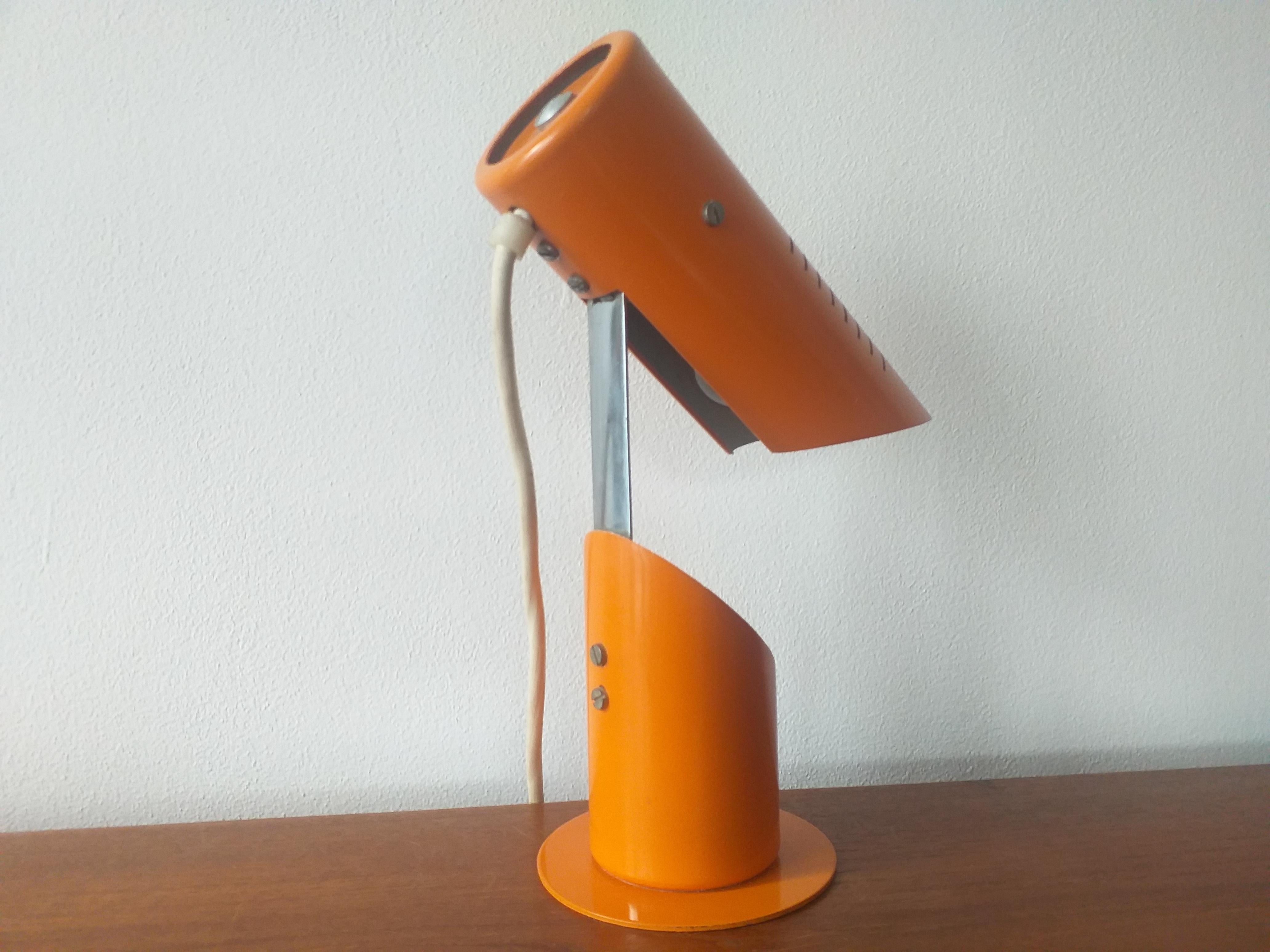 Metal Very Rare Midcentury Table Lamp Napako, Designed by Josef Hurka, 1960s