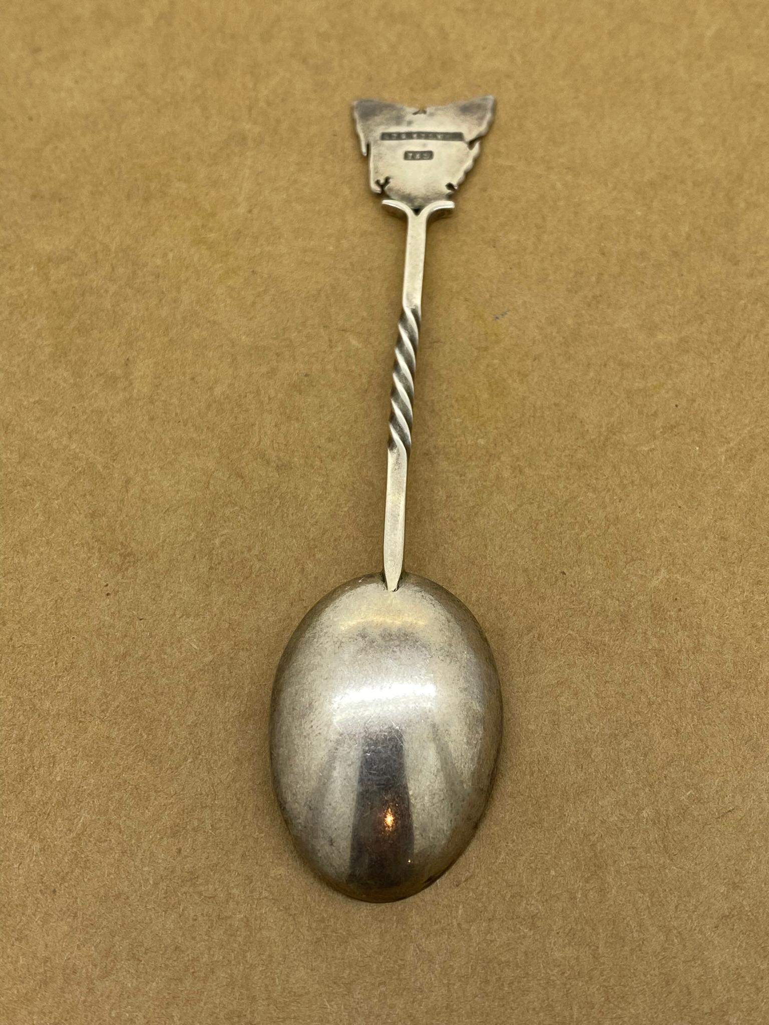 Edoardiano Rarissimo cucchiaio da souvenir in argento e argento della Tasmania di Taylor & Sharp. Australia, c1910. in vendita