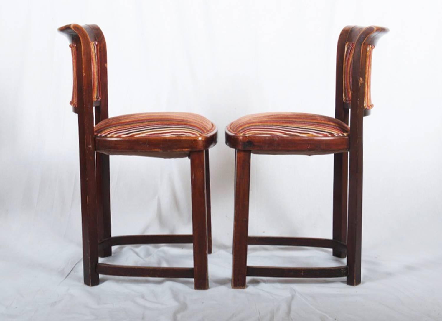 Vienna Secession Very Rare Thonet Chairs Attributed to Josef Hoffmann For Sale