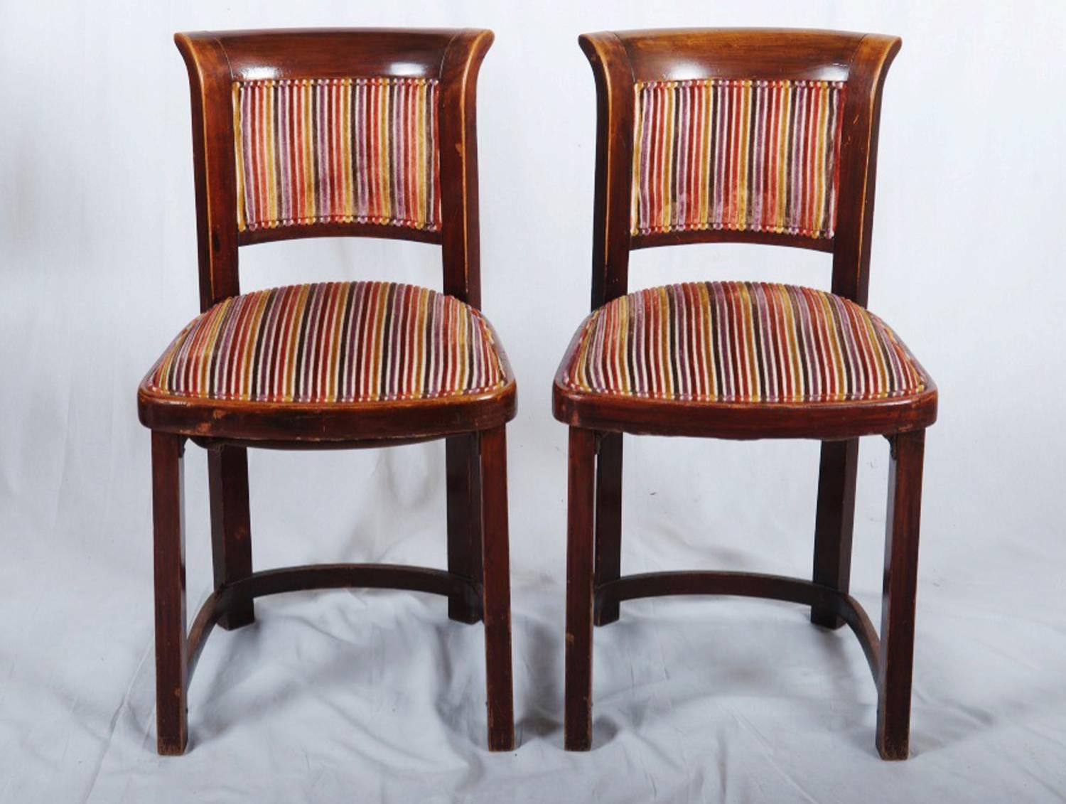 Very Rare Thonet Chairs Attributed to Josef Hoffmann In Excellent Condition For Sale In Vienna, AT