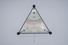 Very Rare Triangular Wall Light with Rainbow Acrylic Front, 1980s Italy