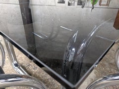 Very Rare Tubular Chrome Dining Set by Byron Botker