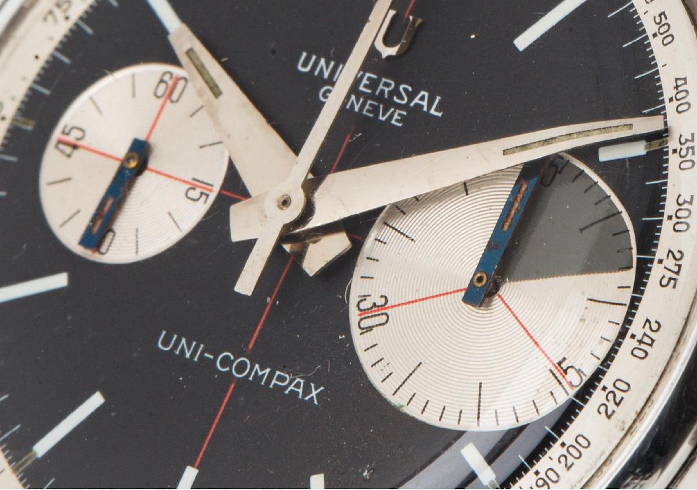 very rare universal big eye ref. 84100/01. the rarest universal chronograph around. made for 4 years and not more than 200 pieces with black and white dial. a true icon.....