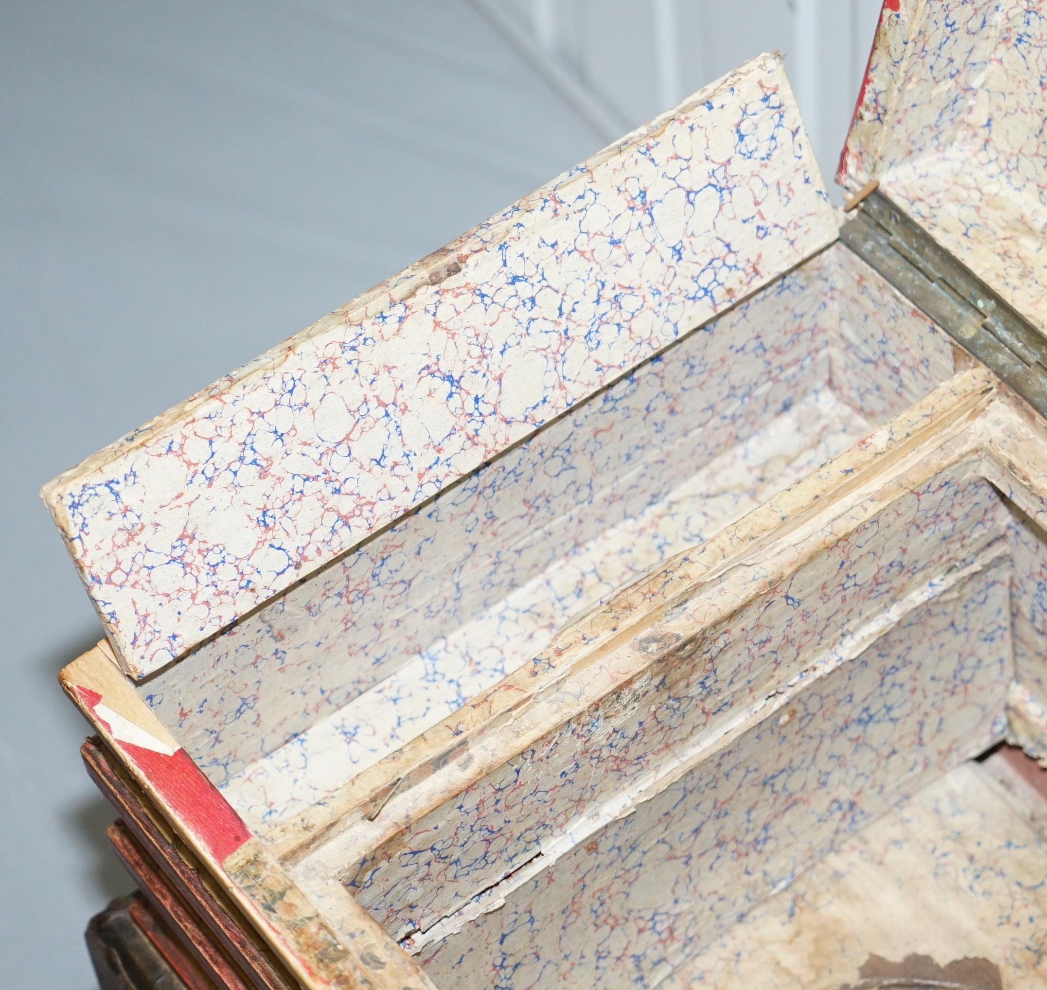 Very Rare Victorian circa 1880 Side Table Size Commode Stack of Scholars Books 9