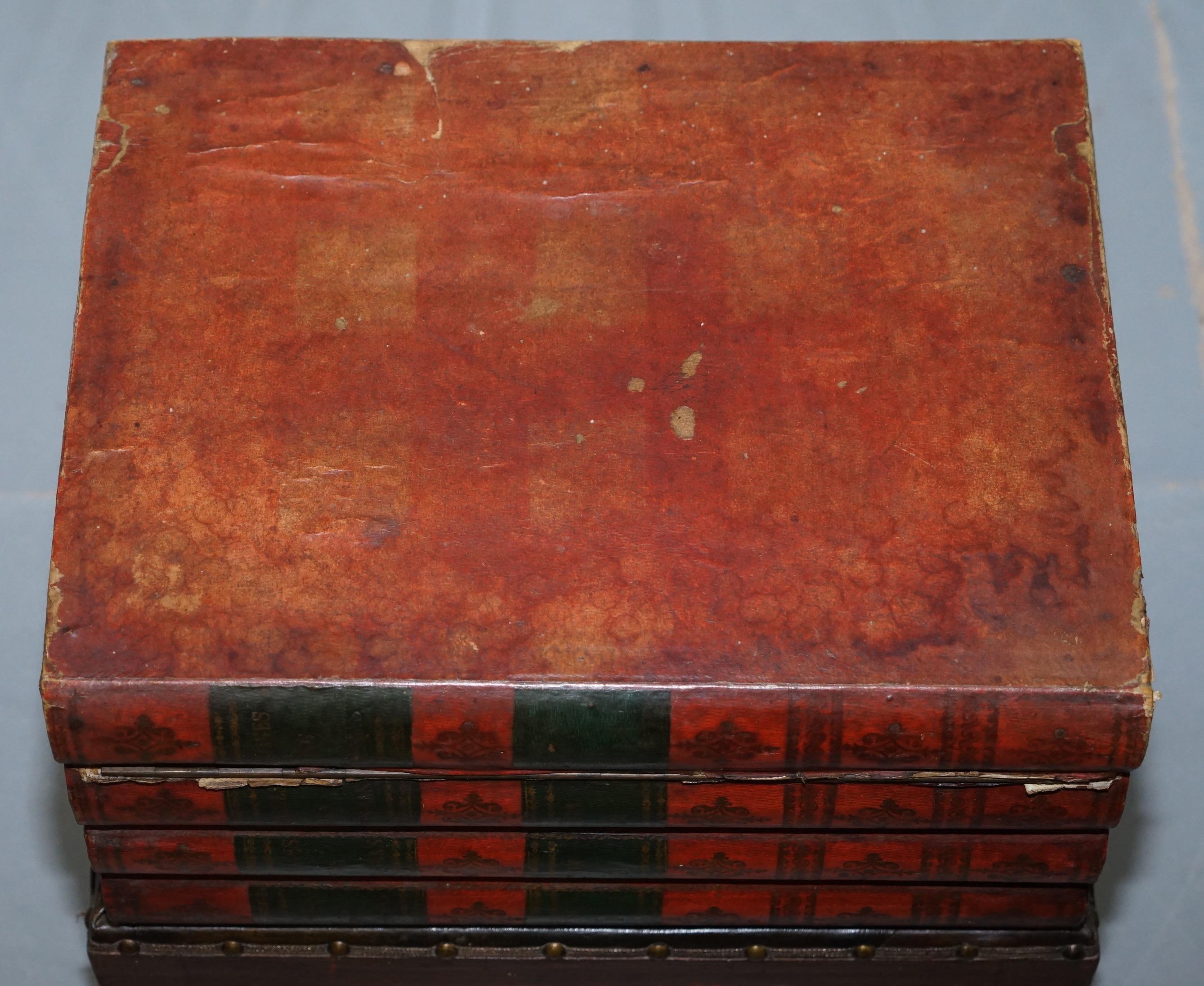 English Very Rare Victorian circa 1880 Side Table Size Commode Stack of Scholars Books