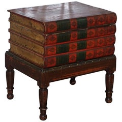 Very Rare Victorian circa 1880 Side Table Size Commode Stack of Scholars Books