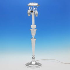 Rarissima lampada da tavolo elettrica vittoriana in argento sterling - Realizzata nel 1899